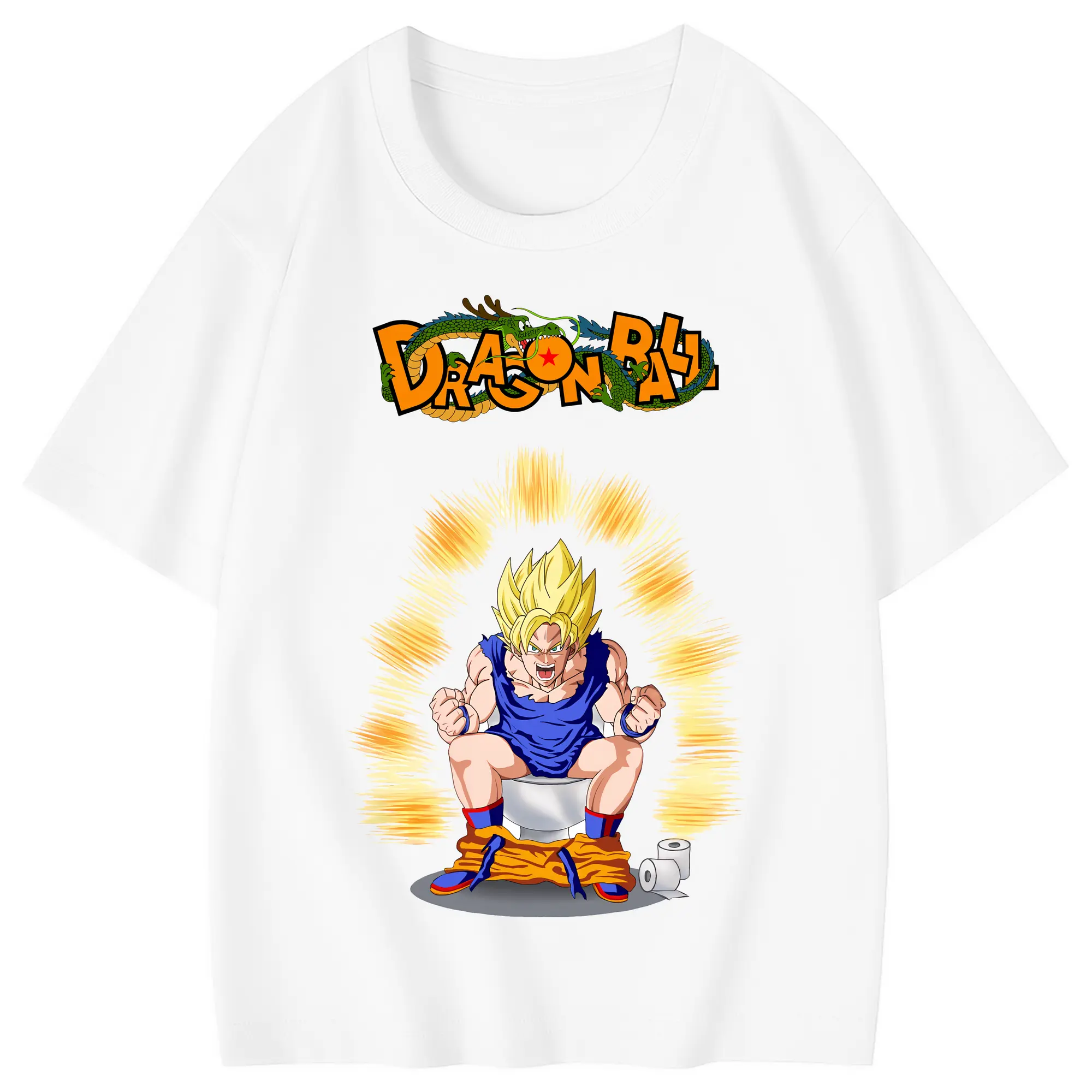 ドラゴンボール グッズ 孫 悟空 - 綿100％ キッズTシャツ ・ フロントプリント ・ 快適 通気性 ・ スポーツ カジュアル 散歩用