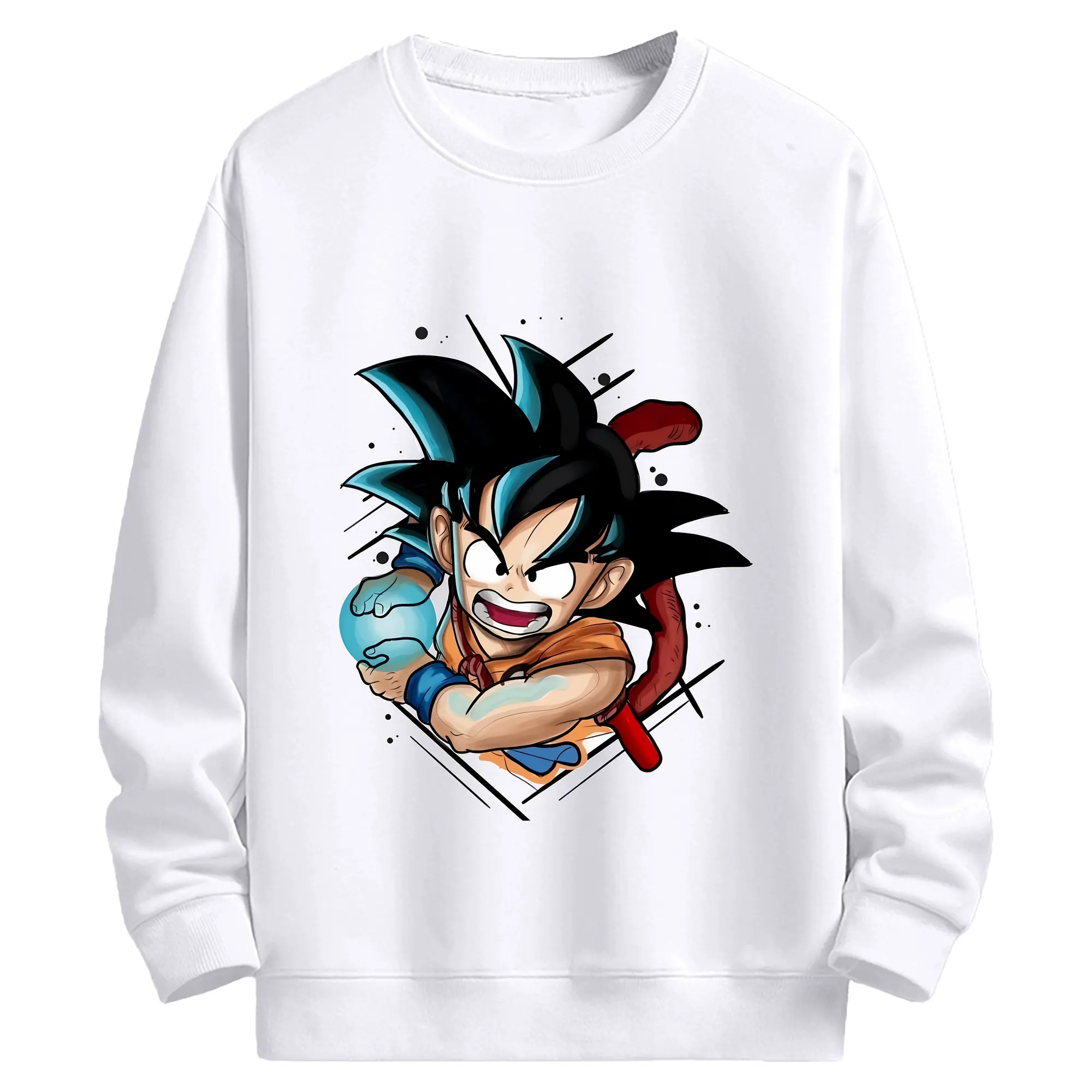 ドラゴンボール グッズ 孫 悟空 - 高品質 クルーネック スウェット ・ コットン59％ ポリエステル41％ ・ ユニセックス 長袖 トレーナー ・ カジュアル デイリー スポーツ 散歩用