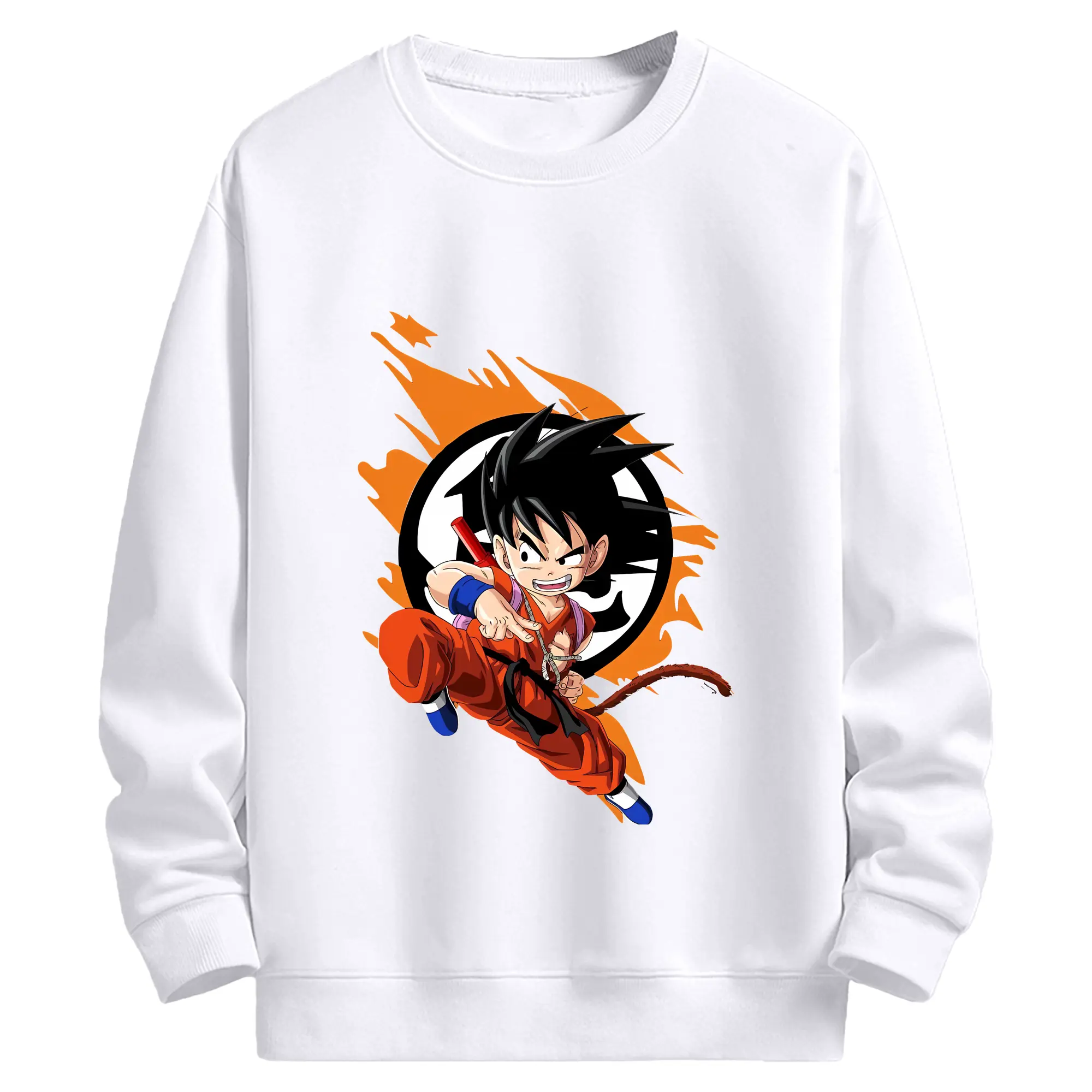 ドラゴンボール グッズ 孫 悟空 - 高品質 クルーネック スウェット ・ コットン59％ ポリエステル41％ ・ ユニセックス 長袖 トレーナー ・ カジュアル デイリー スポーツ 散歩用