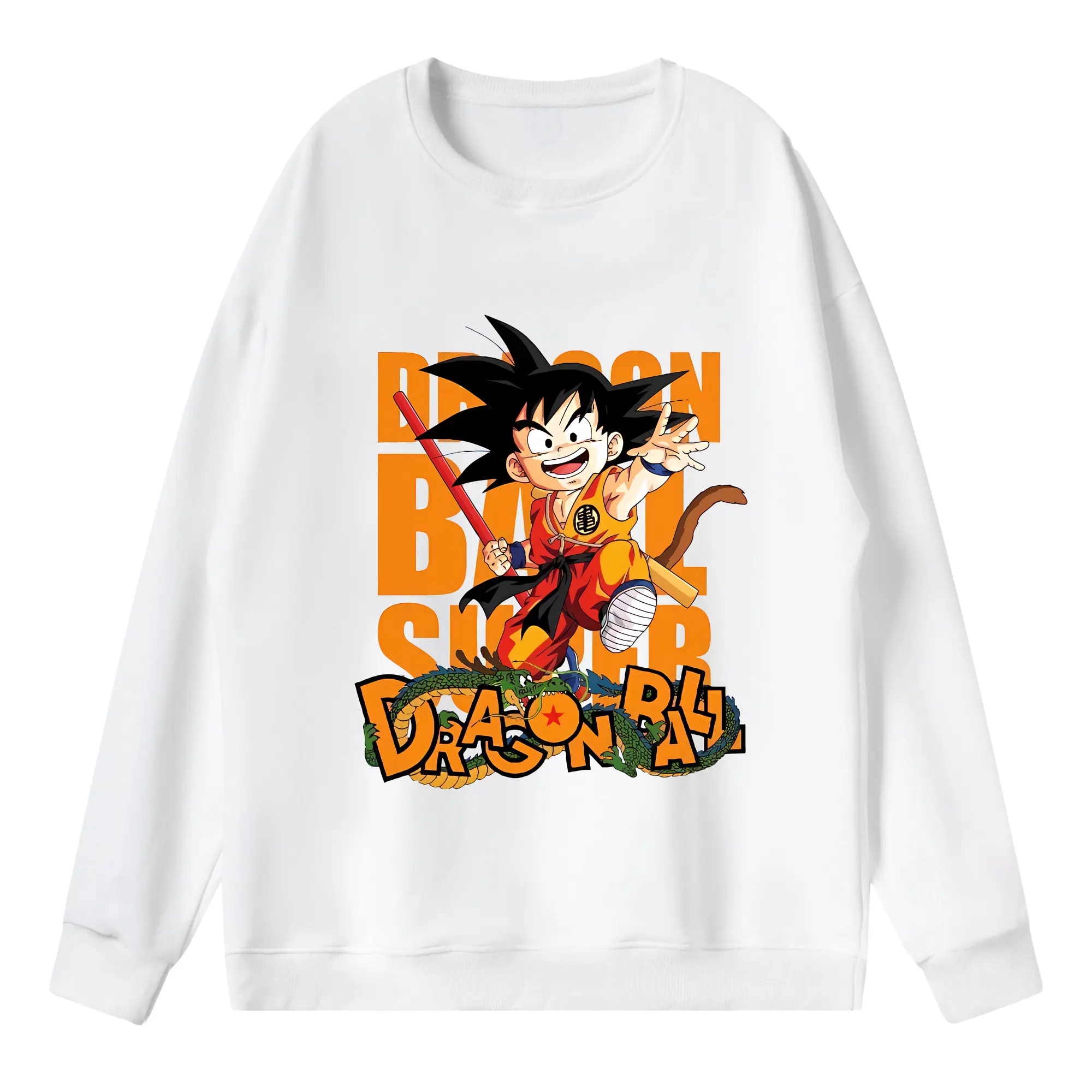 ドラゴンボール グッズ 孫 悟空 - 薄手 クルーネック スウェット 裏毛260g · ポリエステル 春秋向け カジュアル 男女兼用 · トレーナー デイリー スポーツ 散歩に最適