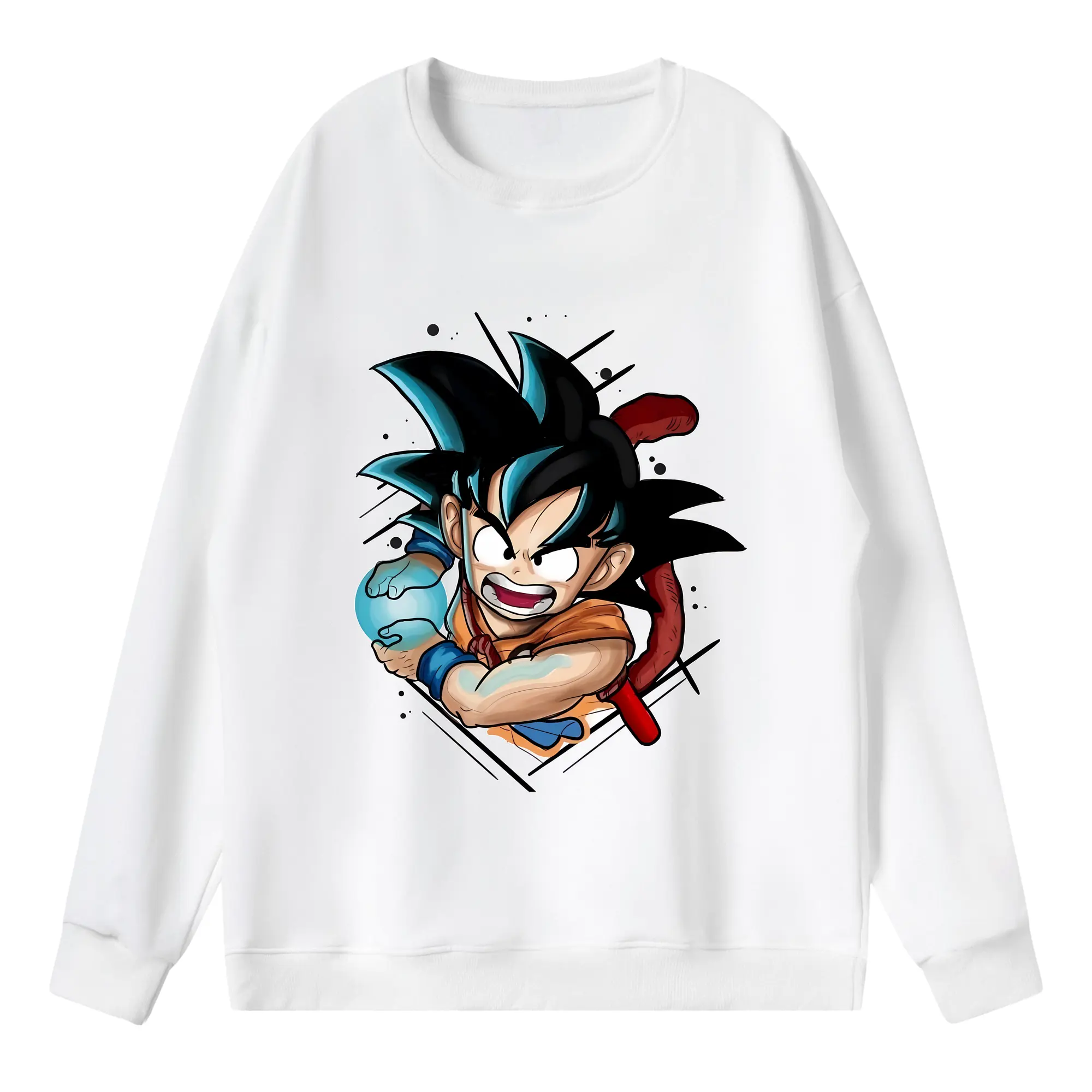 ドラゴンボール グッズ 孫 悟空 - 薄手 クルーネック スウェット 裏毛260g · ポリエステル 春秋向け カジュアル 男女兼用 · トレーナー デイリー スポーツ 散歩に最適