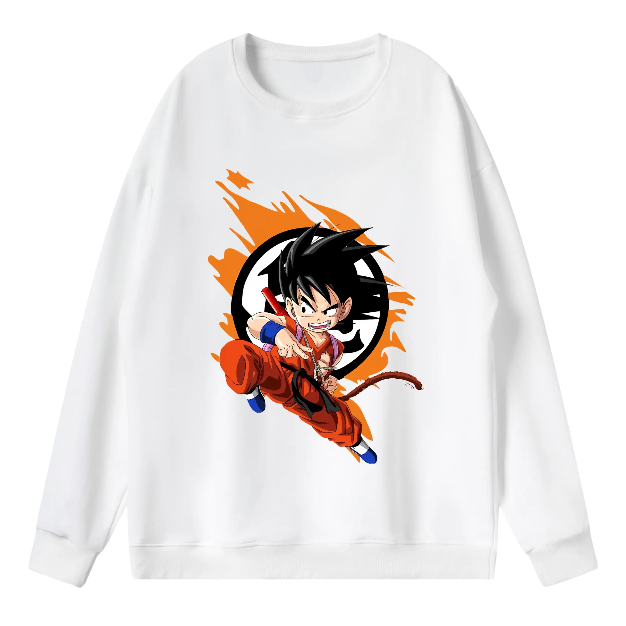 ドラゴンボール グッズ 孫 悟空 - 薄手 クルーネック スウェット 裏毛260g · ポリエステル 春秋向け カジュアル 男女兼用 · トレーナー デイリー スポーツ 散歩に最適