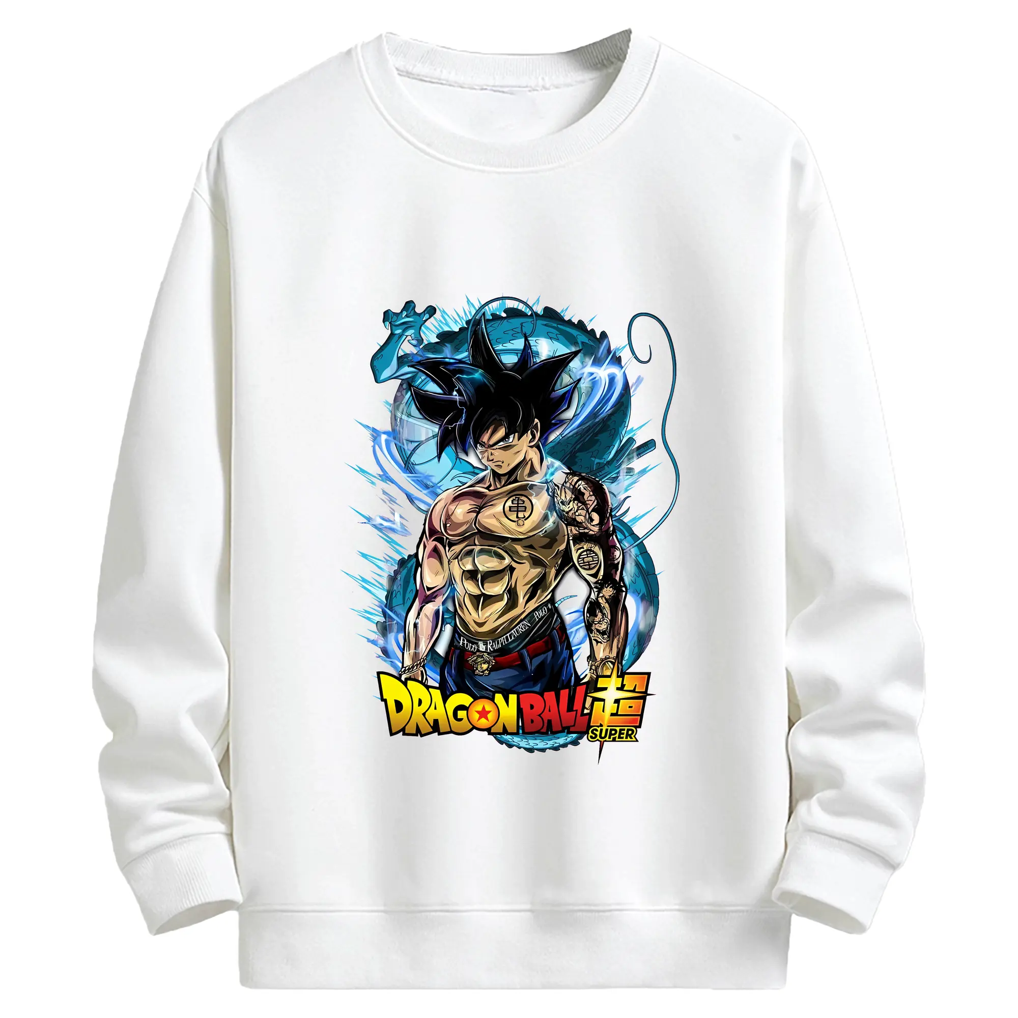 ドラゴンボール グッズ 孫 悟空 - キッズ クルーネックスウェットシャツ ・ フロントプリント ・ 綿80％ ポリエステル20％ ・ 快適 通学 スポーツ 日常使い お散歩用