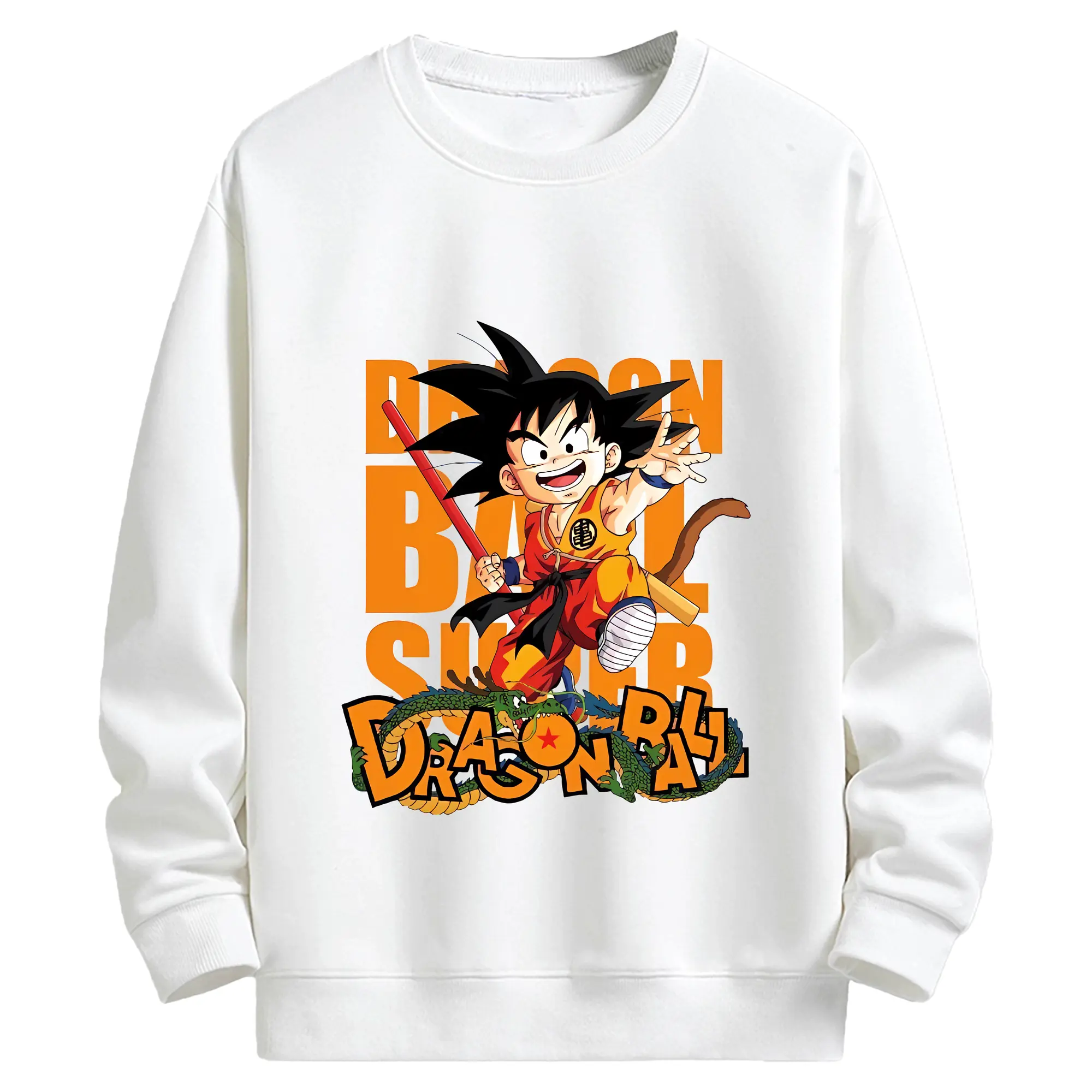 ドラゴンボール グッズ 孫 悟空 - キッズ クルーネックスウェットシャツ ・ フロントプリント ・ 綿80％ ポリエステル20％ ・ 快適 通学 スポーツ 日常使い お散歩用
