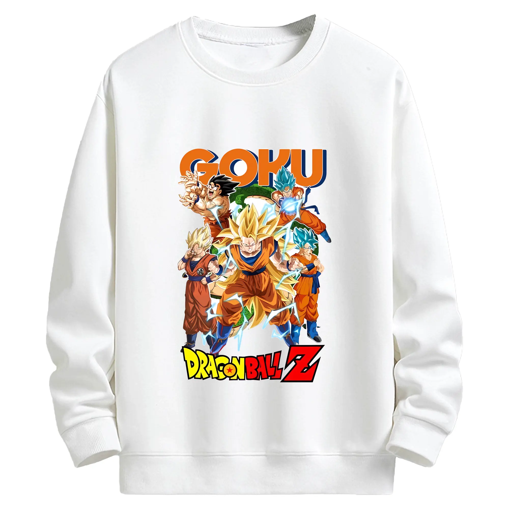 ドラゴンボール グッズ 孫 悟空 - キッズ クルーネックスウェットシャツ ・ フロントプリント ・ 綿80％ ポリエステル20％ ・ 快適 通学 スポーツ 日常使い お散歩用