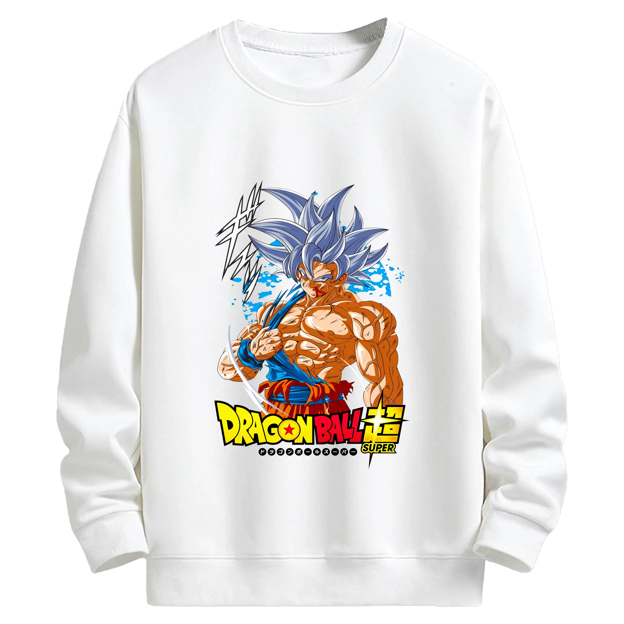 ドラゴンボール グッズ 孫 悟空 - キッズ クルーネックスウェットシャツ ・ フロントプリント ・ 綿80％ ポリエステル20％ ・ 快適 通学 スポーツ 日常使い お散歩用