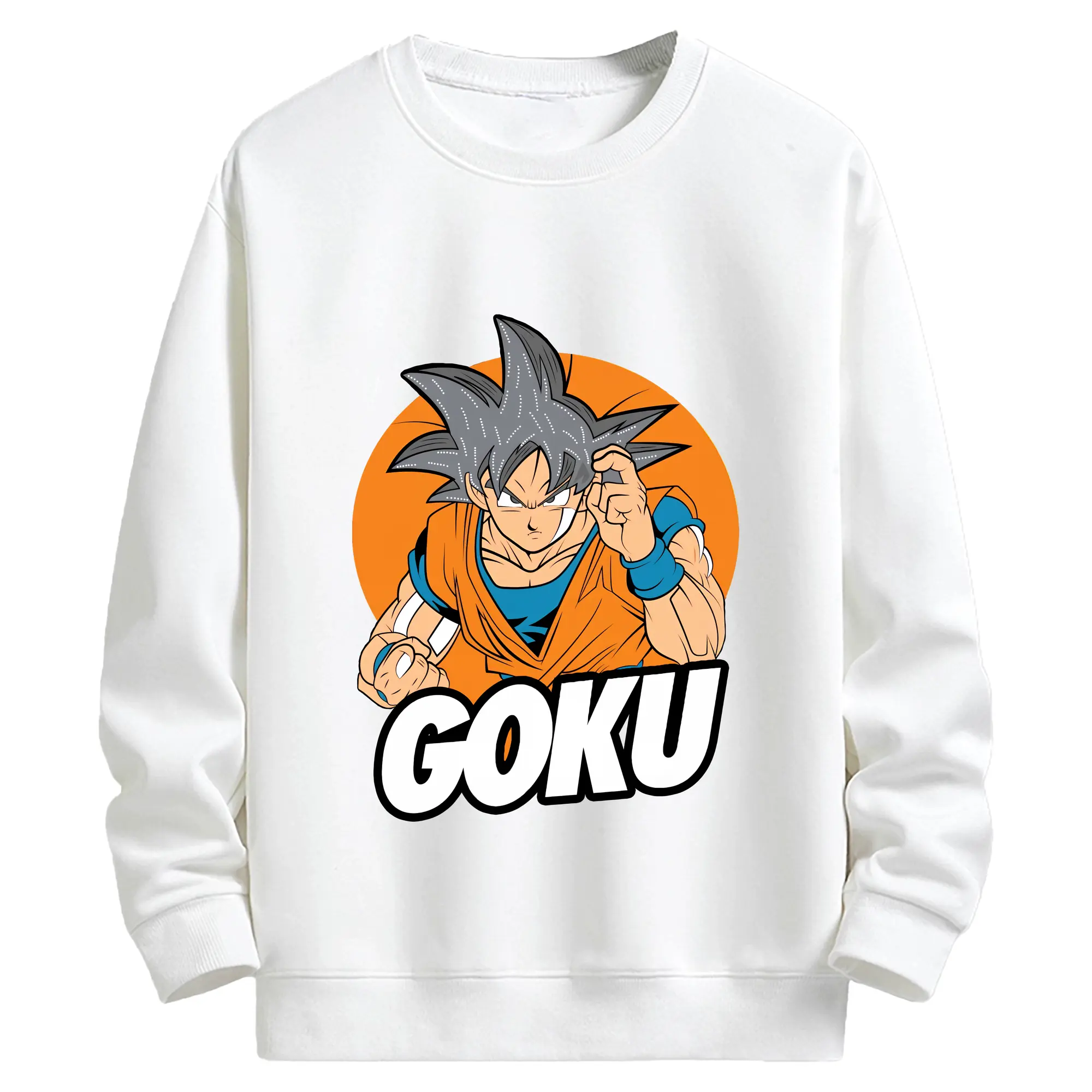 ドラゴンボール グッズ 孫 悟空 - キッズ クルーネックスウェットシャツ ・ フロントプリント ・ 綿80％ ポリエステル20％ ・ 快適 通学 スポーツ 日常使い お散歩用