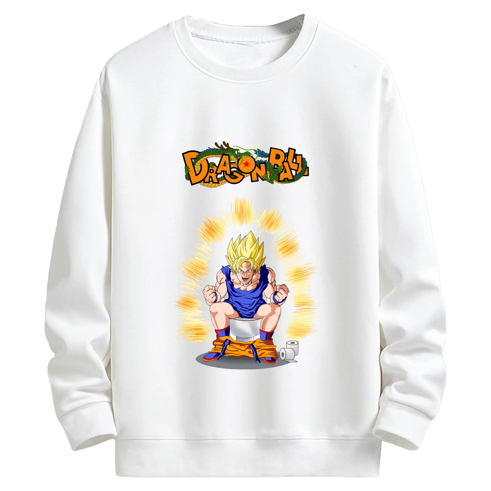 ドラゴンボール グッズ 孫 悟空 - キッズ クルーネックスウェットシャツ ・ フロントプリント ・ 綿80％ ポリエステル20％ ・ 快適 通学 スポーツ 日常使い お散歩用