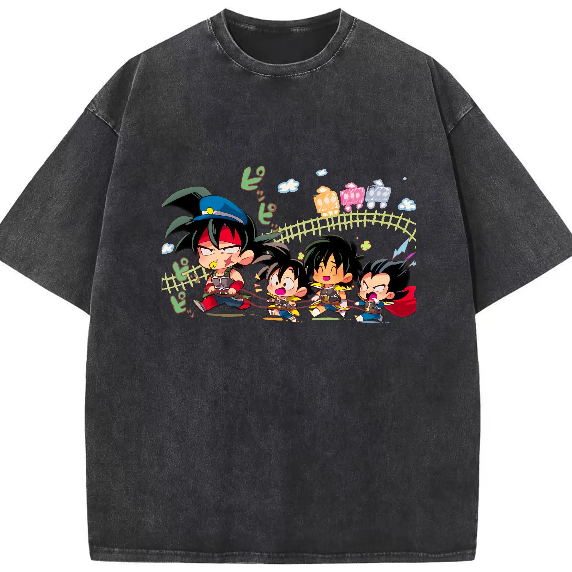 ドラゴンボール グッズ 孫 悟空 - 綿100％ ヴィンテージ風 半袖Tシャツ ・ フロントプリント ・ 柔らか肌触り ・ 通気性 快適 ・ スポーツ カジュアル 外出用