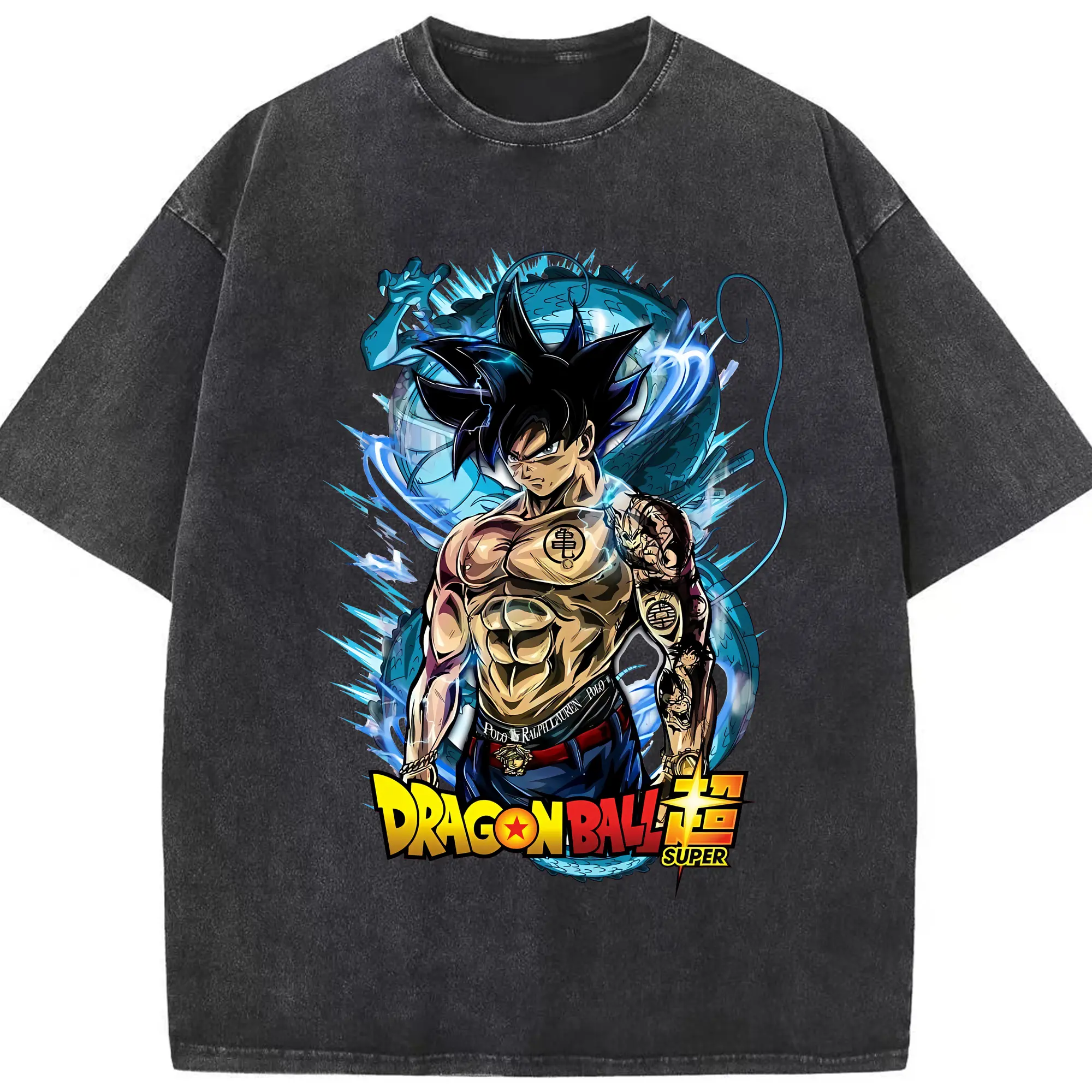 ドラゴンボール グッズ 孫 悟空 - 綿100％ ヴィンテージ風 半袖Tシャツ ・ フロントプリント ・ 柔らか肌触り ・ 通気性 快適 ・ スポーツ カジュアル 外出用