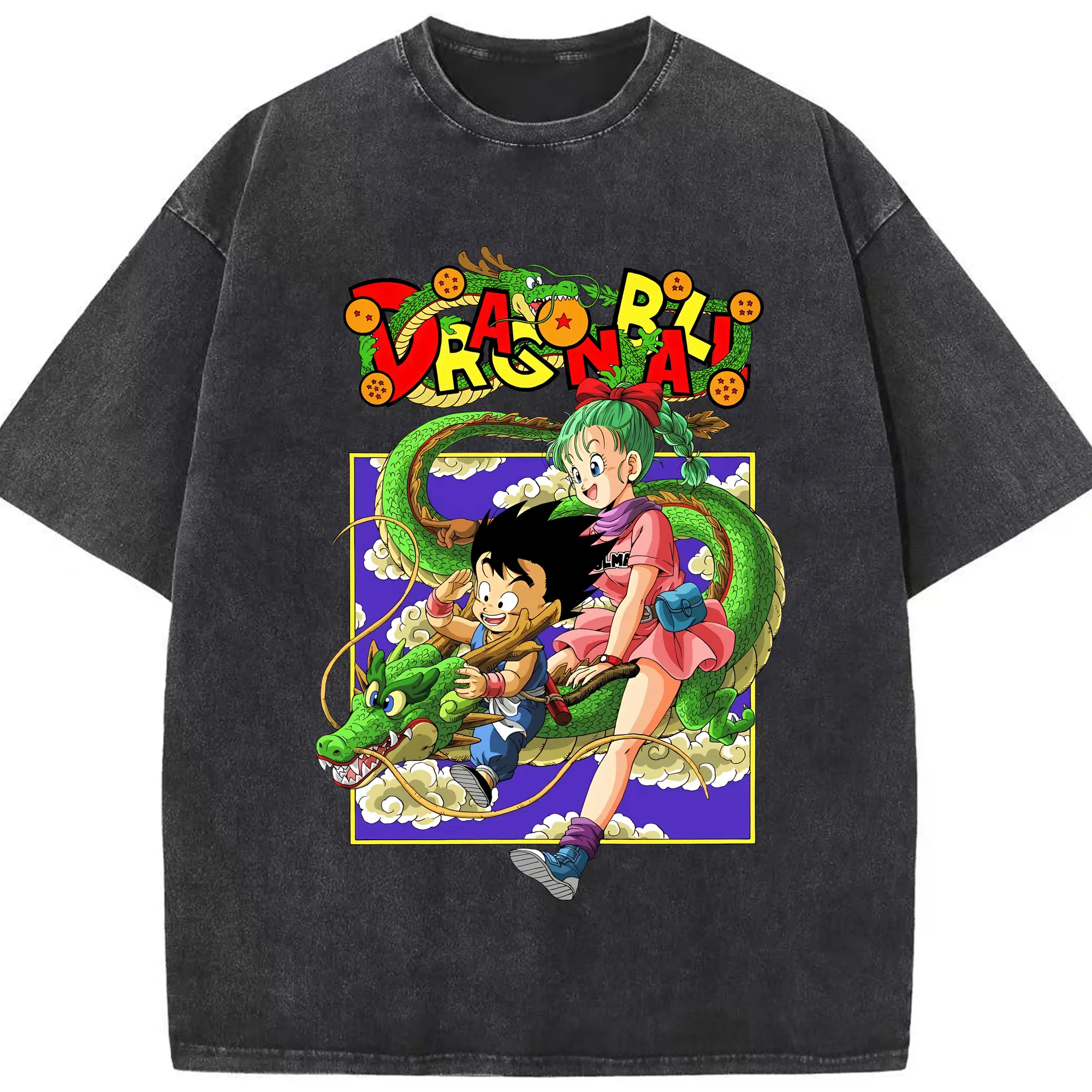 ドラゴンボール グッズ 孫 悟空 - 綿100％ ヴィンテージ風 半袖Tシャツ ・ フロントプリント ・ 柔らか肌触り ・ 通気性 快適 ・ スポーツ カジュアル 外出用
