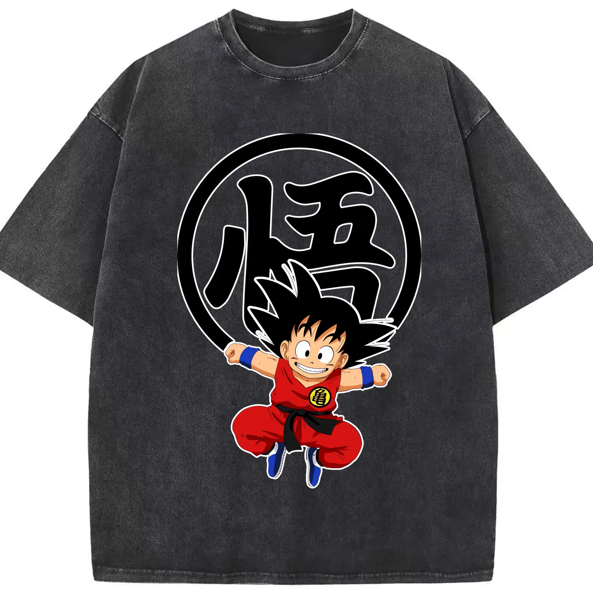ドラゴンボール グッズ 孫 悟空 - 綿100％ ヴィンテージ風 半袖Tシャツ ・ フロントプリント ・ 柔らか肌触り ・ 通気性 快適 ・ スポーツ カジュアル 外出用