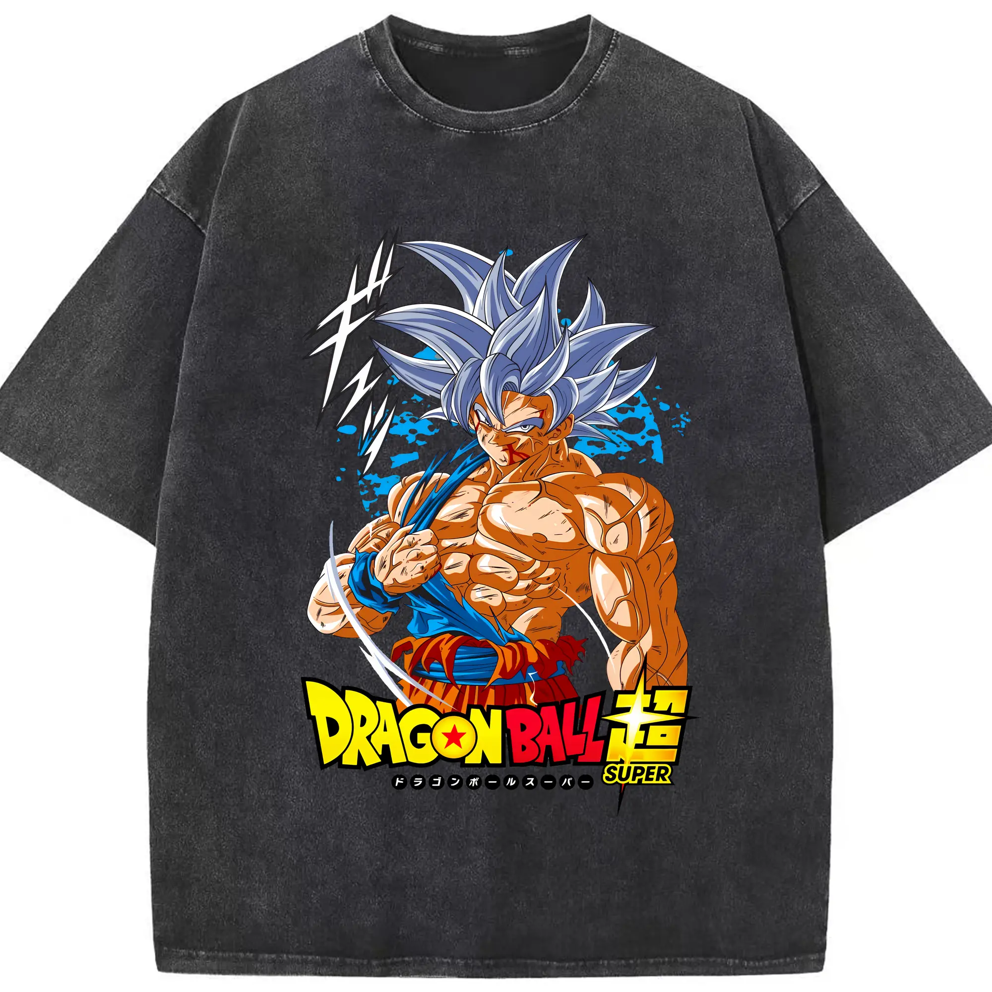 ドラゴンボール グッズ 孫 悟空 - 綿100％ ヴィンテージ風 半袖Tシャツ ・ フロントプリント ・ 柔らか肌触り ・ 通気性 快適 ・ スポーツ カジュアル 外出用