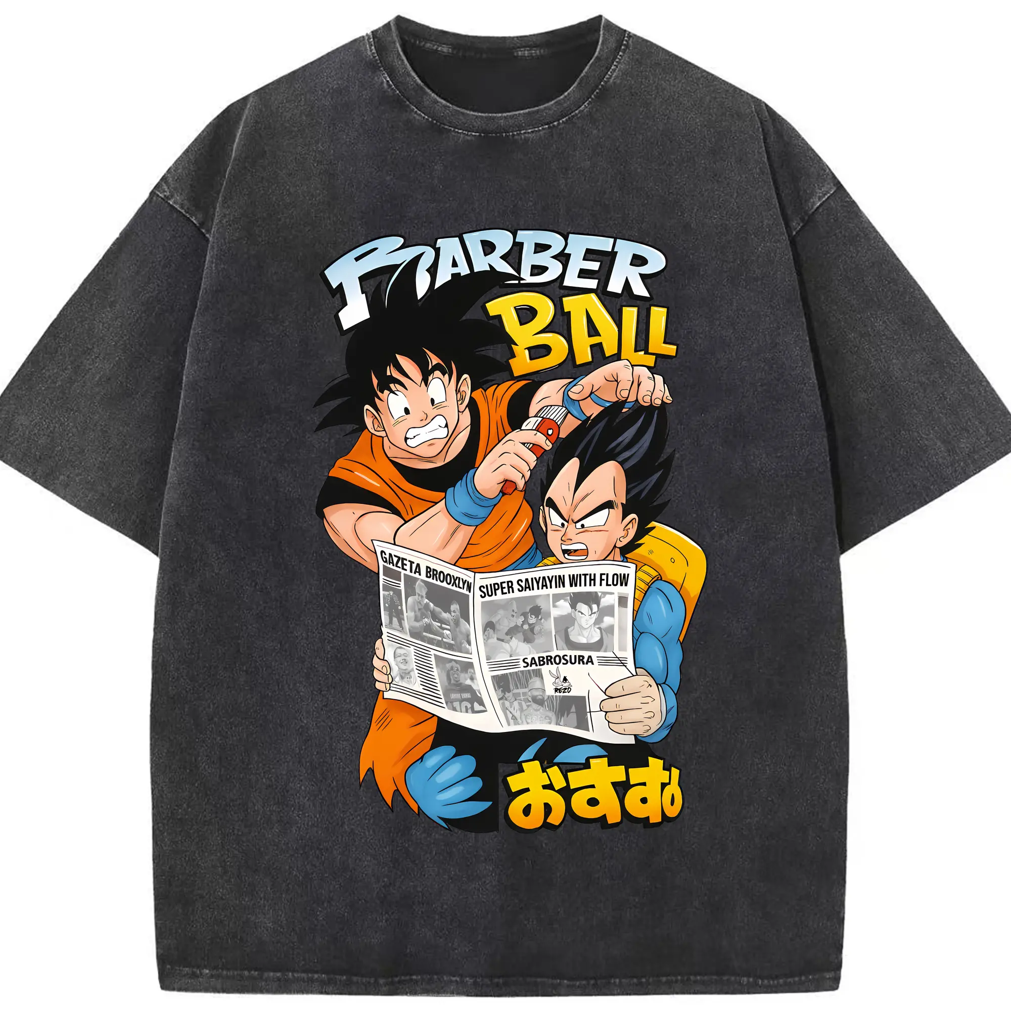 ドラゴンボール グッズ 孫 悟空 - 綿100％ ヴィンテージ風 半袖Tシャツ ・ フロントプリント ・ 柔らか肌触り ・ 通気性 快適 ・ スポーツ カジュアル 外出用