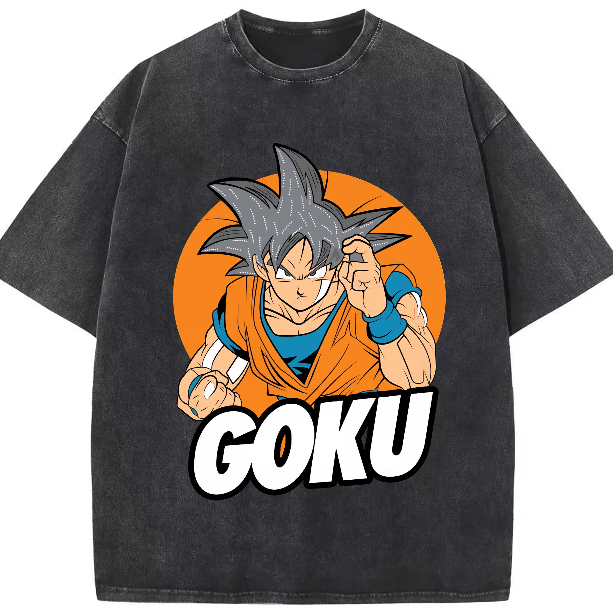 ドラゴンボール グッズ 孫 悟空 - 綿100％ ヴィンテージ風 半袖Tシャツ ・ フロントプリント ・ 柔らか肌触り ・ 通気性 快適 ・ スポーツ カジュアル 外出用