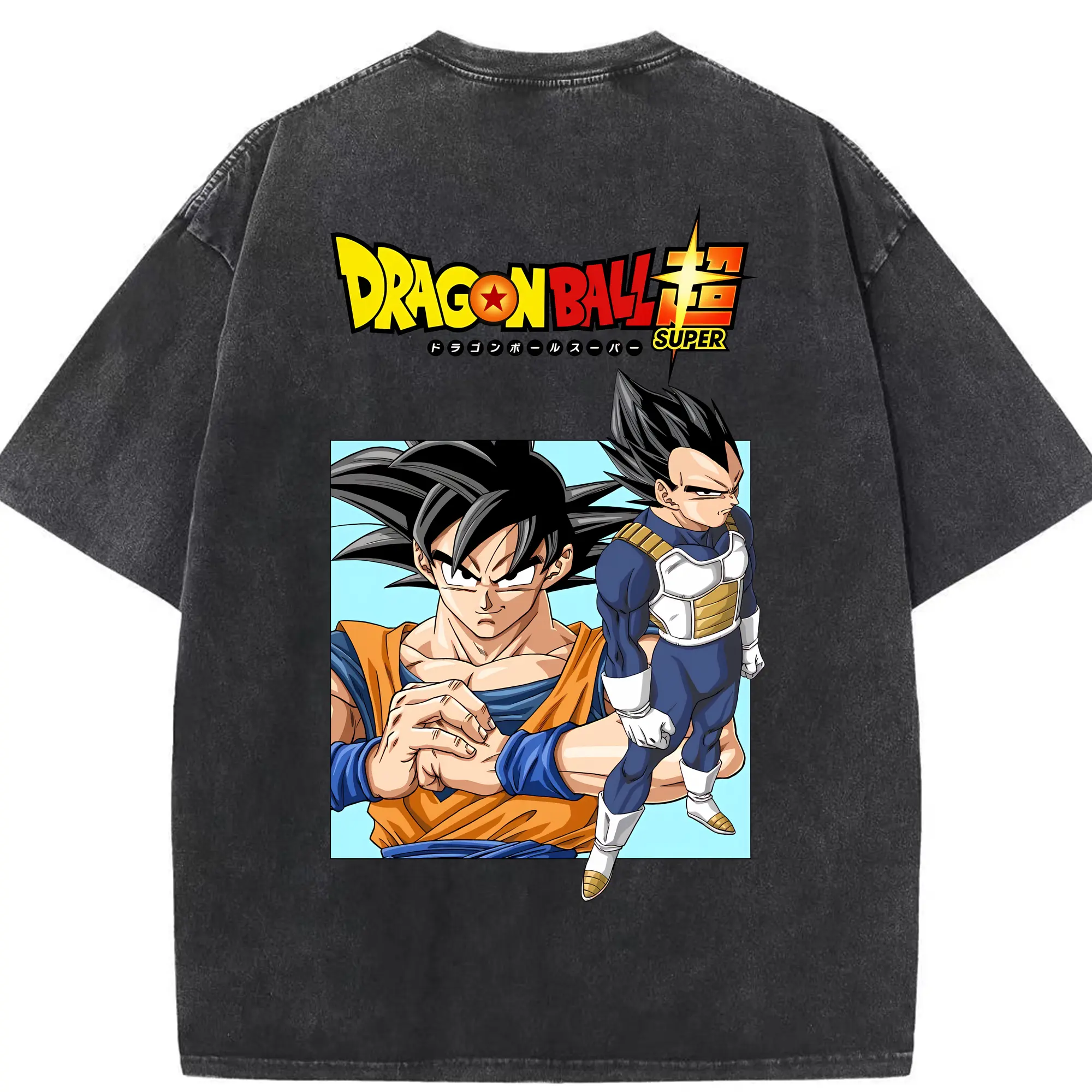 ドラゴンボール グッズ 孫 悟空 - 綿100％ ヴィンテージ風 半袖Tシャツ ・ 背面プリント ・ 柔らか肌触り ・ 通気性 快適 ・ スポーツ カジュアル 外出用