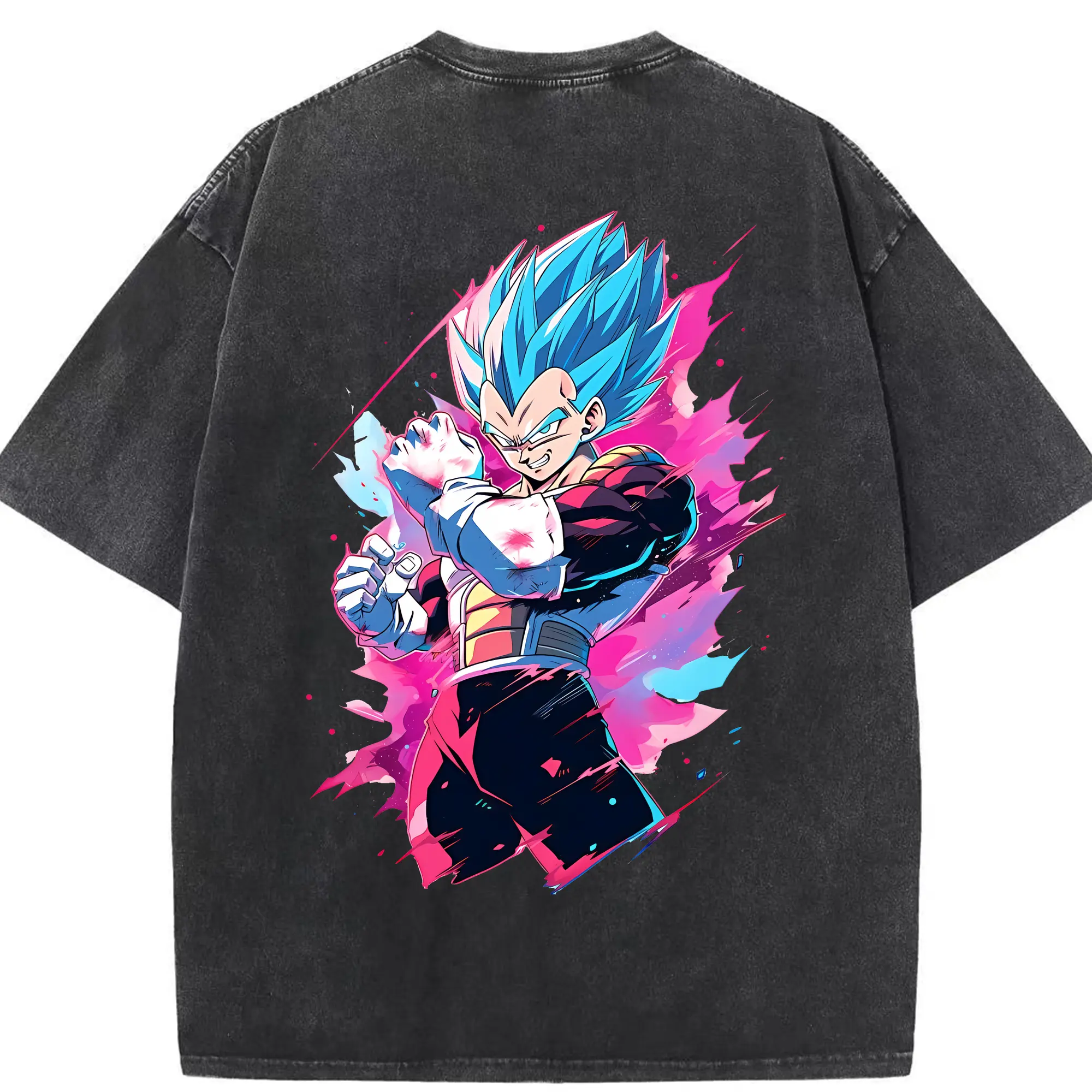 ドラゴンボール グッズ 孫 悟空 - 綿100％ ヴィンテージ風 半袖Tシャツ ・ 背面プリント ・ 柔らか肌触り ・ 通気性 快適 ・ スポーツ カジュアル 外出用