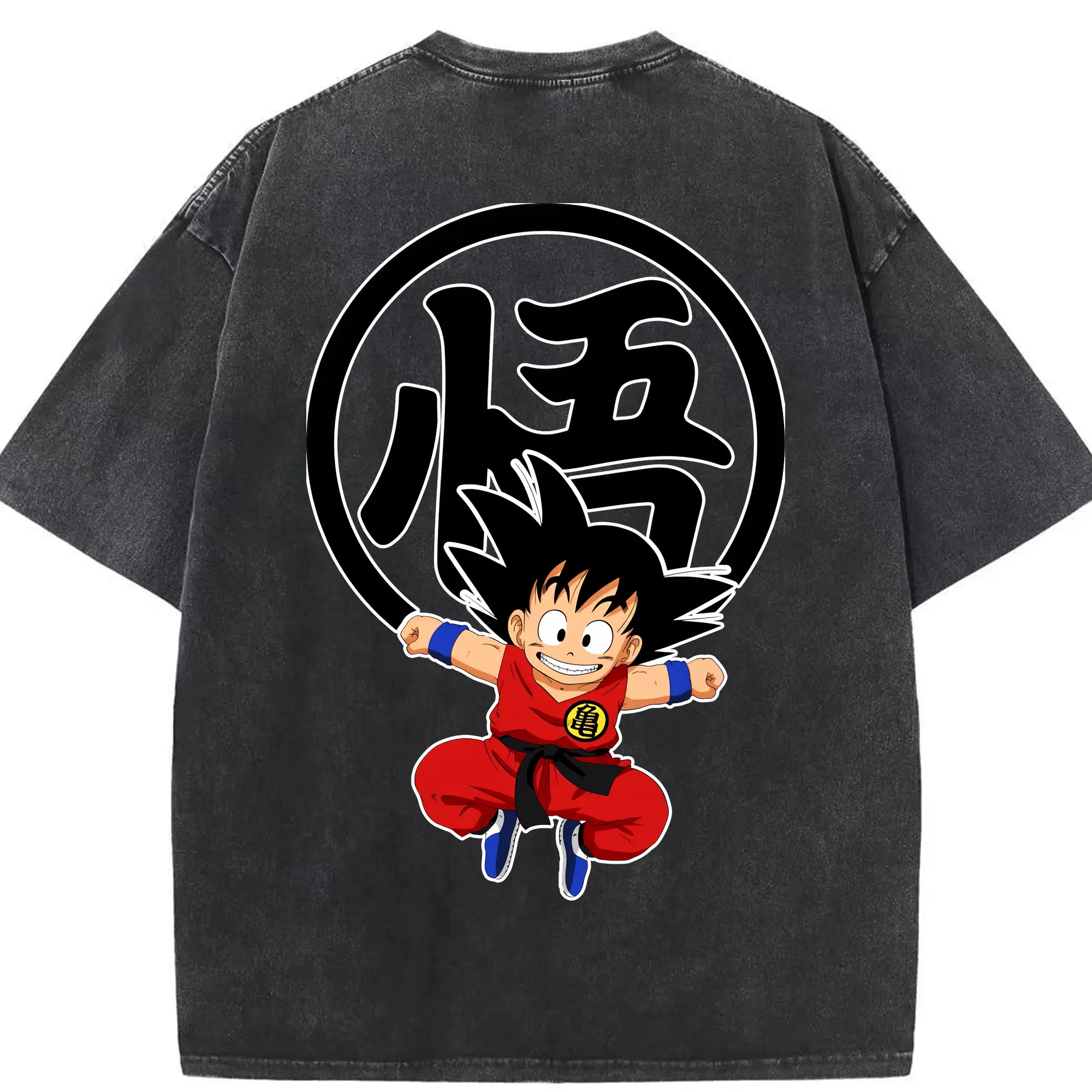 ドラゴンボール グッズ 孫 悟空 - 綿100％ ヴィンテージ風 半袖Tシャツ ・ 背面プリント ・ 柔らか肌触り ・ 通気性 快適 ・ スポーツ カジュアル 外出用