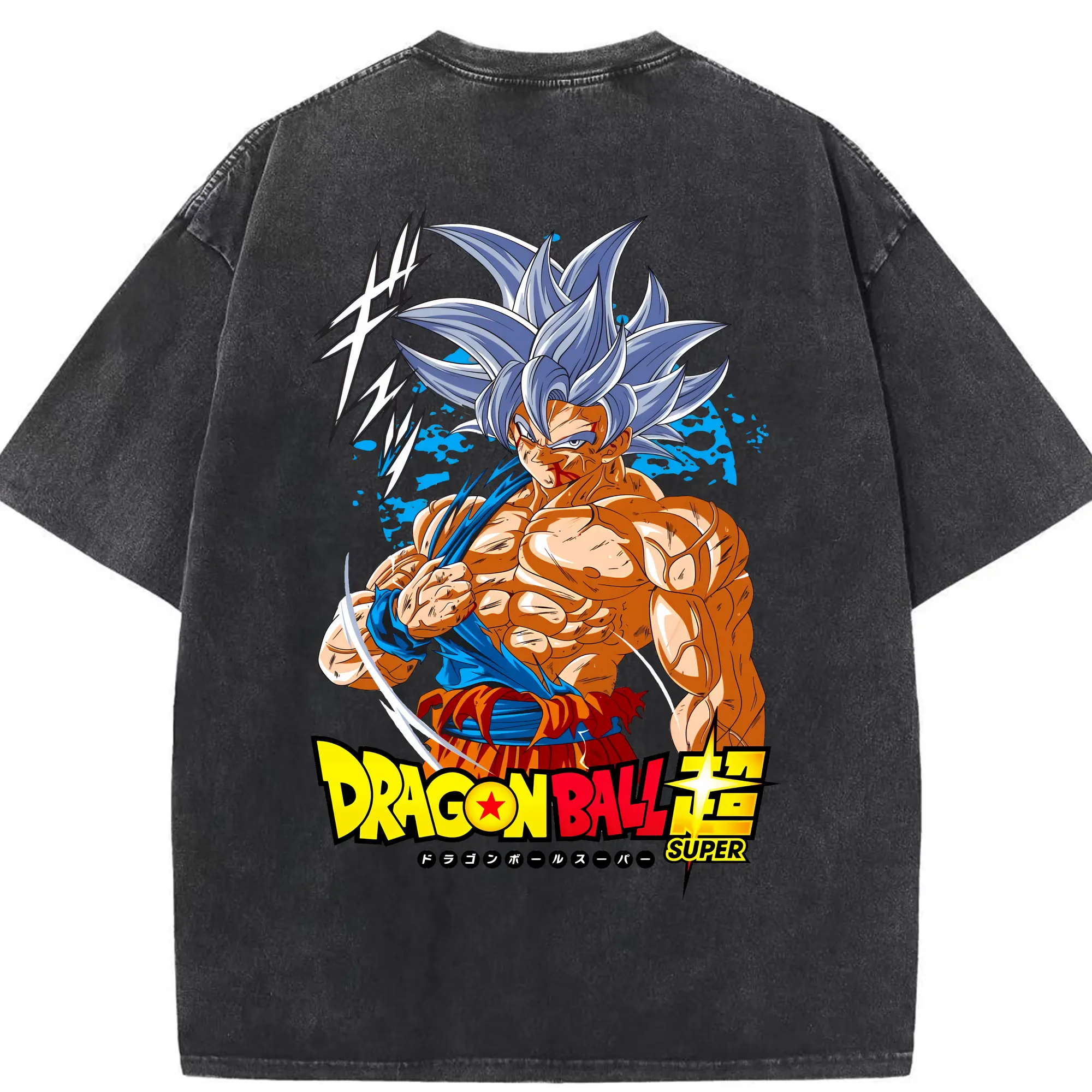 ドラゴンボール グッズ 孫 悟空 - 綿100％ ヴィンテージ風 半袖Tシャツ ・ 背面プリント ・ 柔らか肌触り ・ 通気性 快適 ・ スポーツ カジュアル 外出用