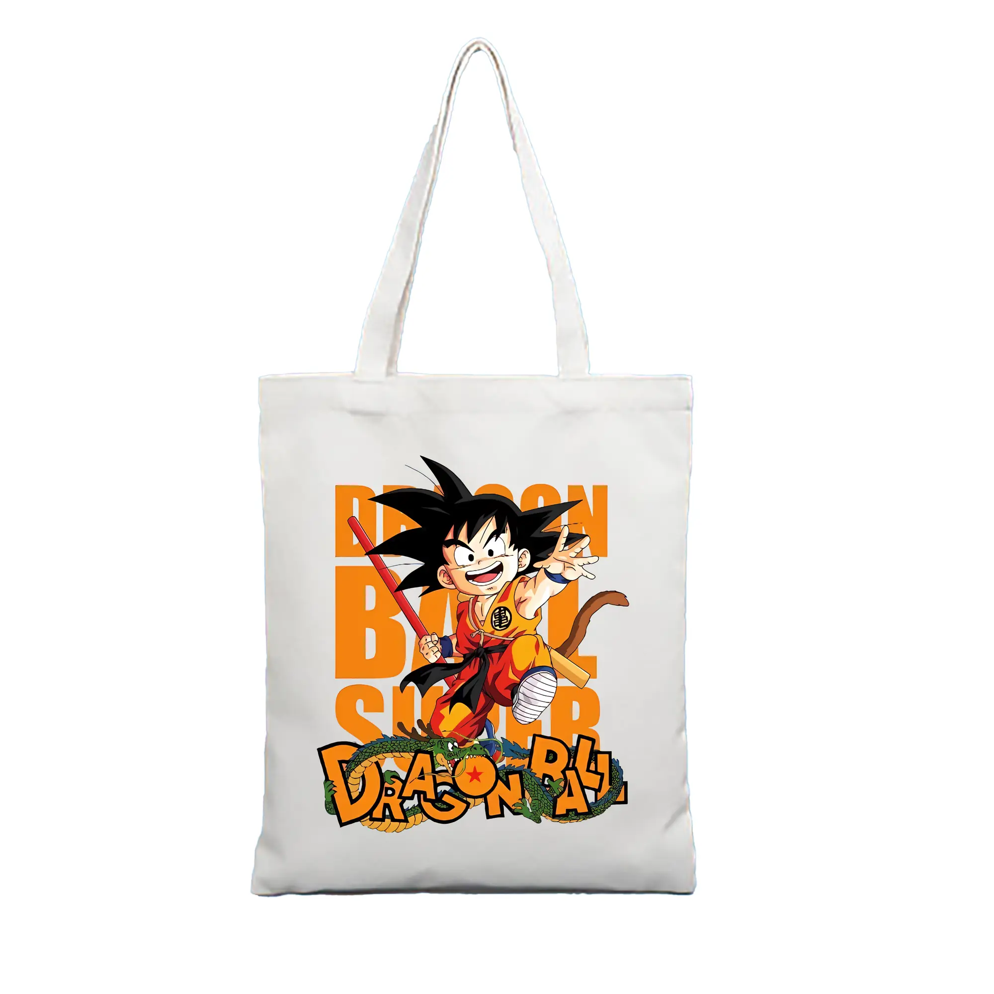 ドラゴンボール グッズ 孫 悟空 - 縦型キャンバス手提げバッグ（トートバッグ） ・ キャンバス素材 ・ ショッピング用 ・ 軽量 丈夫 お手入れ簡単