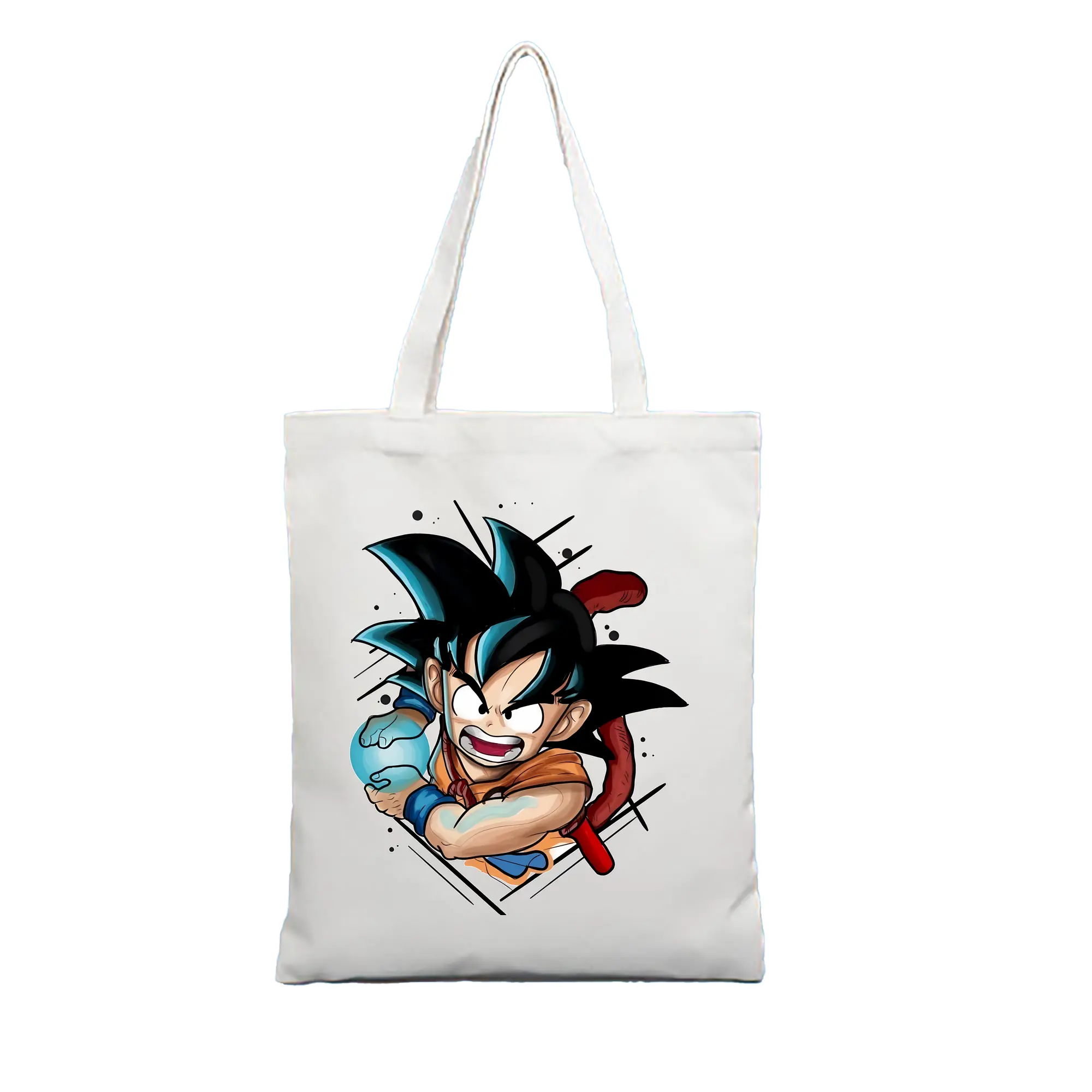 ドラゴンボール グッズ 孫 悟空 - 縦型キャンバス手提げバッグ（トートバッグ） ・ キャンバス素材 ・ ショッピング用 ・ 軽量 丈夫 お手入れ簡単