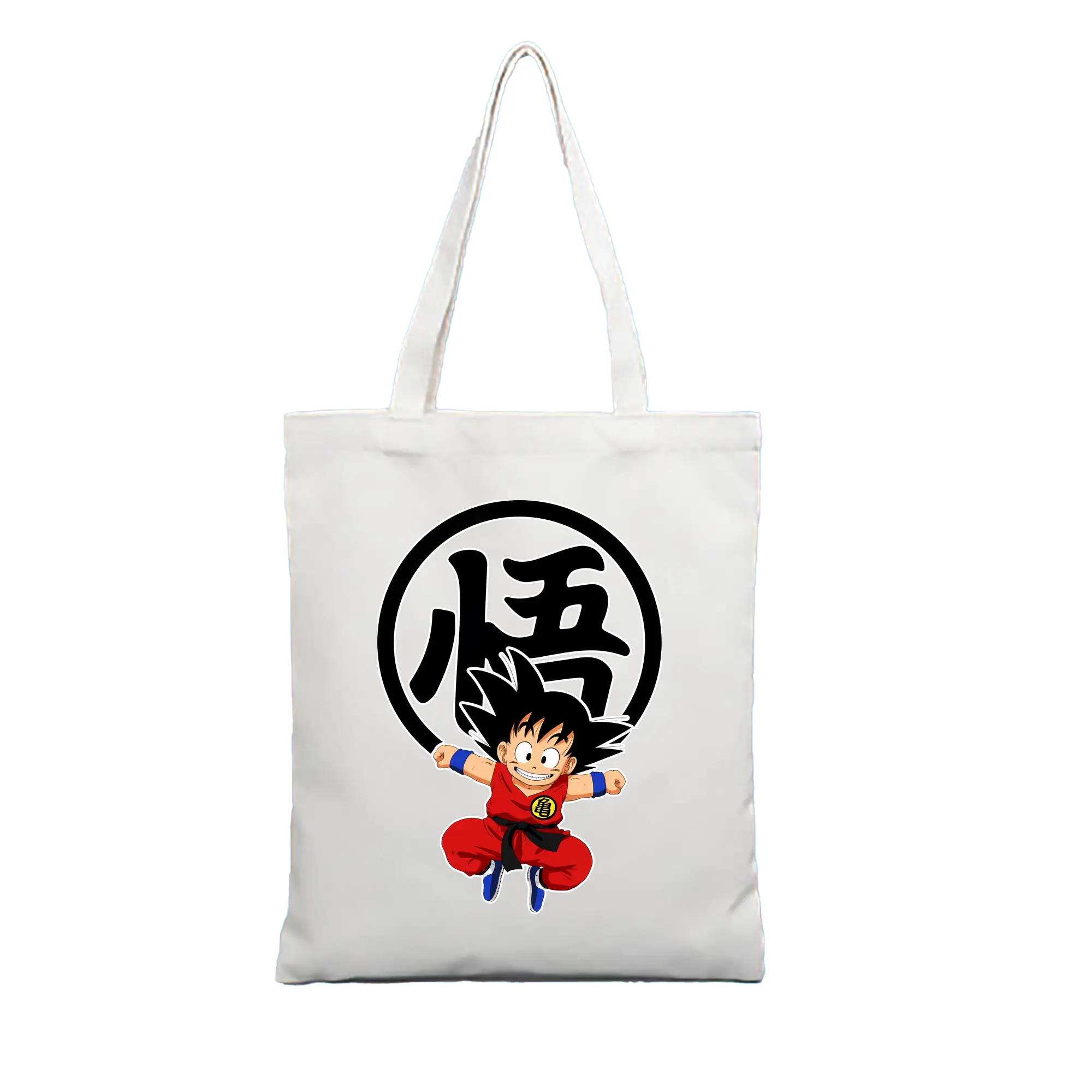 ドラゴンボール グッズ 孫 悟空 - 縦型キャンバス手提げバッグ（トートバッグ） ・ キャンバス素材 ・ ショッピング用 ・ 軽量 丈夫 お手入れ簡単