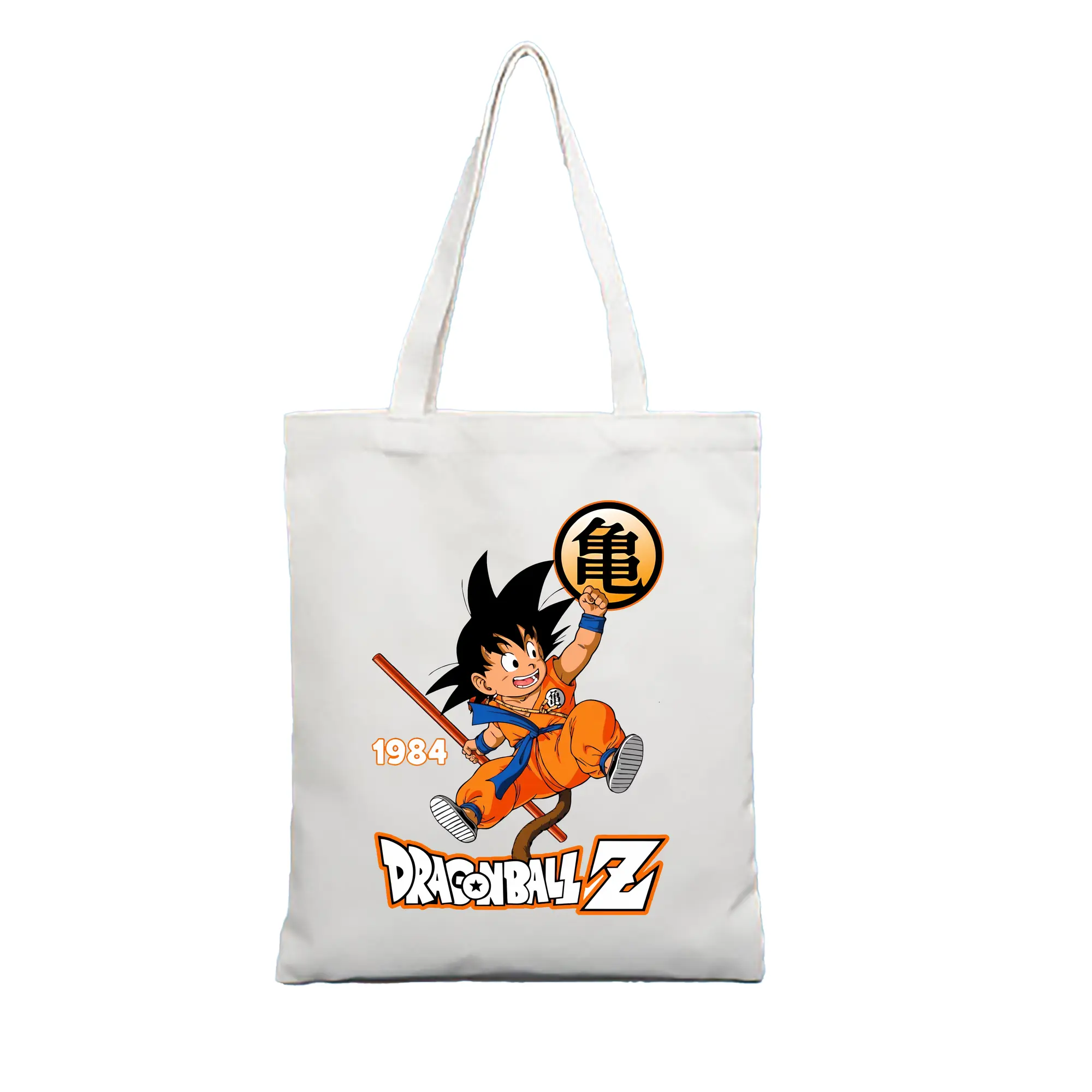 ドラゴンボール グッズ 孫 悟空 - 縦型キャンバス手提げバッグ（トートバッグ） ・ キャンバス素材 ・ ショッピング用 ・ 軽量 丈夫 お手入れ簡単