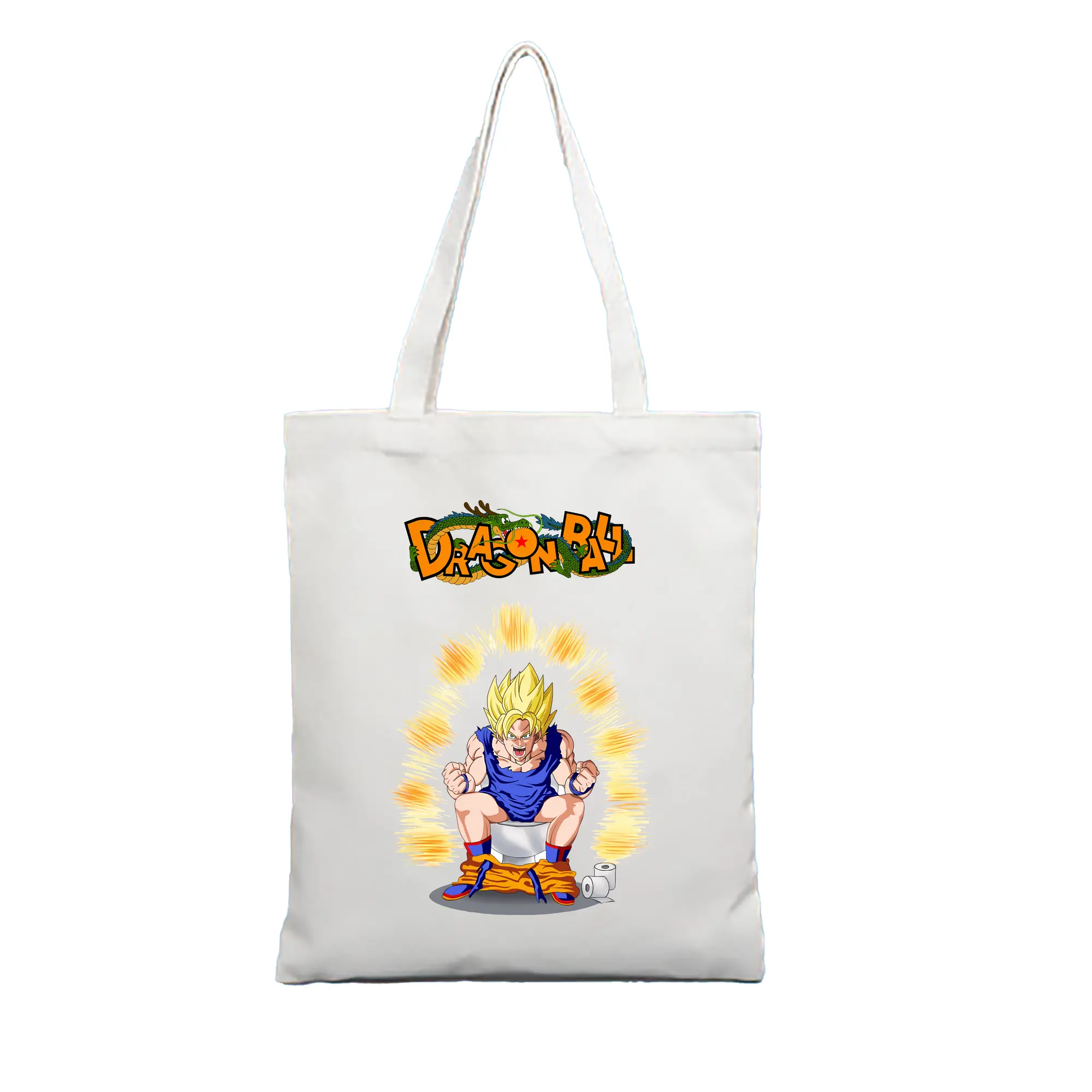 ドラゴンボール グッズ 孫 悟空 - 縦型キャンバス手提げバッグ（トートバッグ） ・ キャンバス素材 ・ ショッピング用 ・ 軽量 丈夫 お手入れ簡単