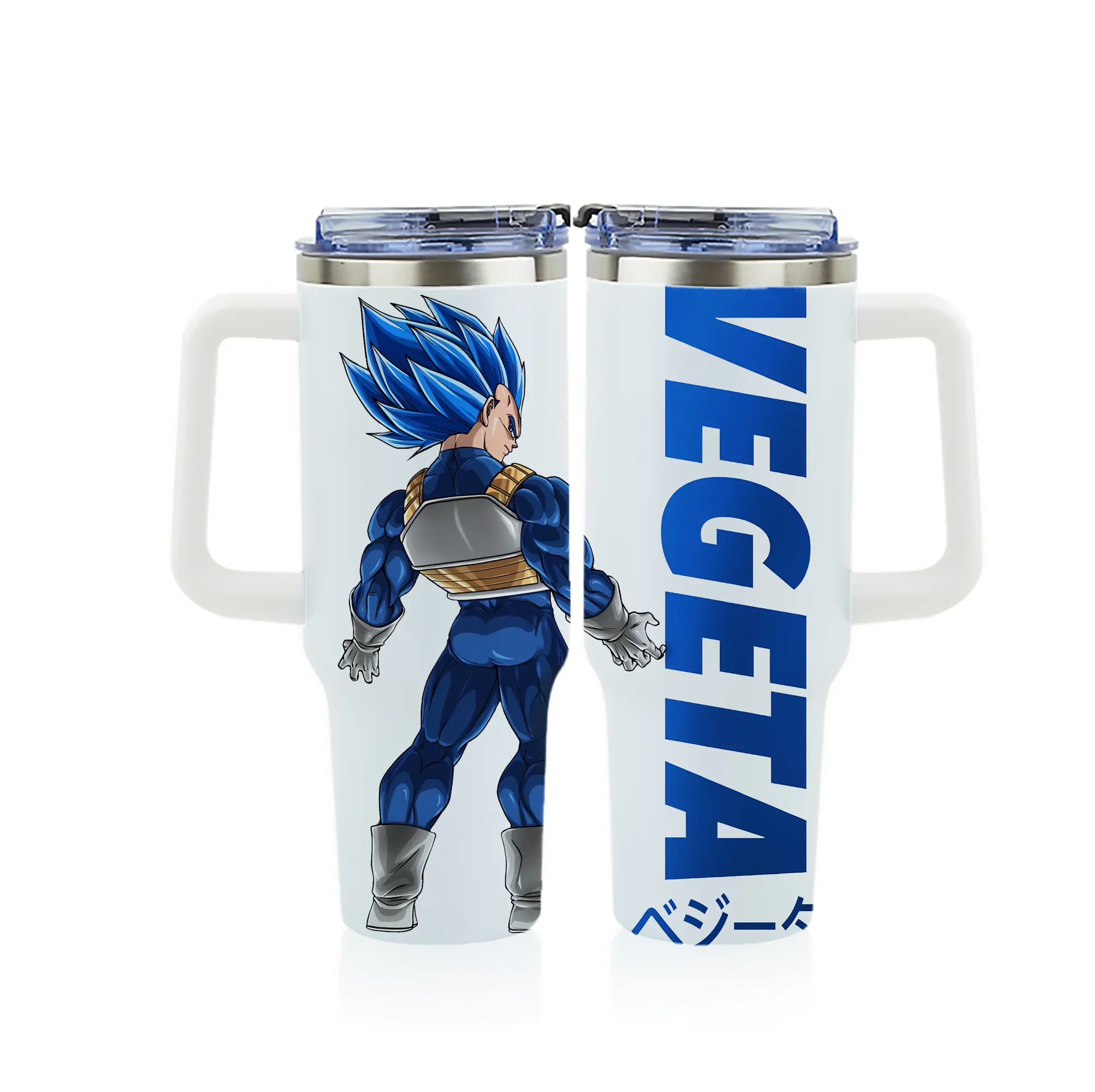 ドラゴンボール グッズ ベジータ - 1200mL フルプリント車用タンブラー ・ 304ステンレス 内側 ・ 201ステンレス 外側 ・ 保温 保冷 ・ 通勤 ドライブ アウトドア用