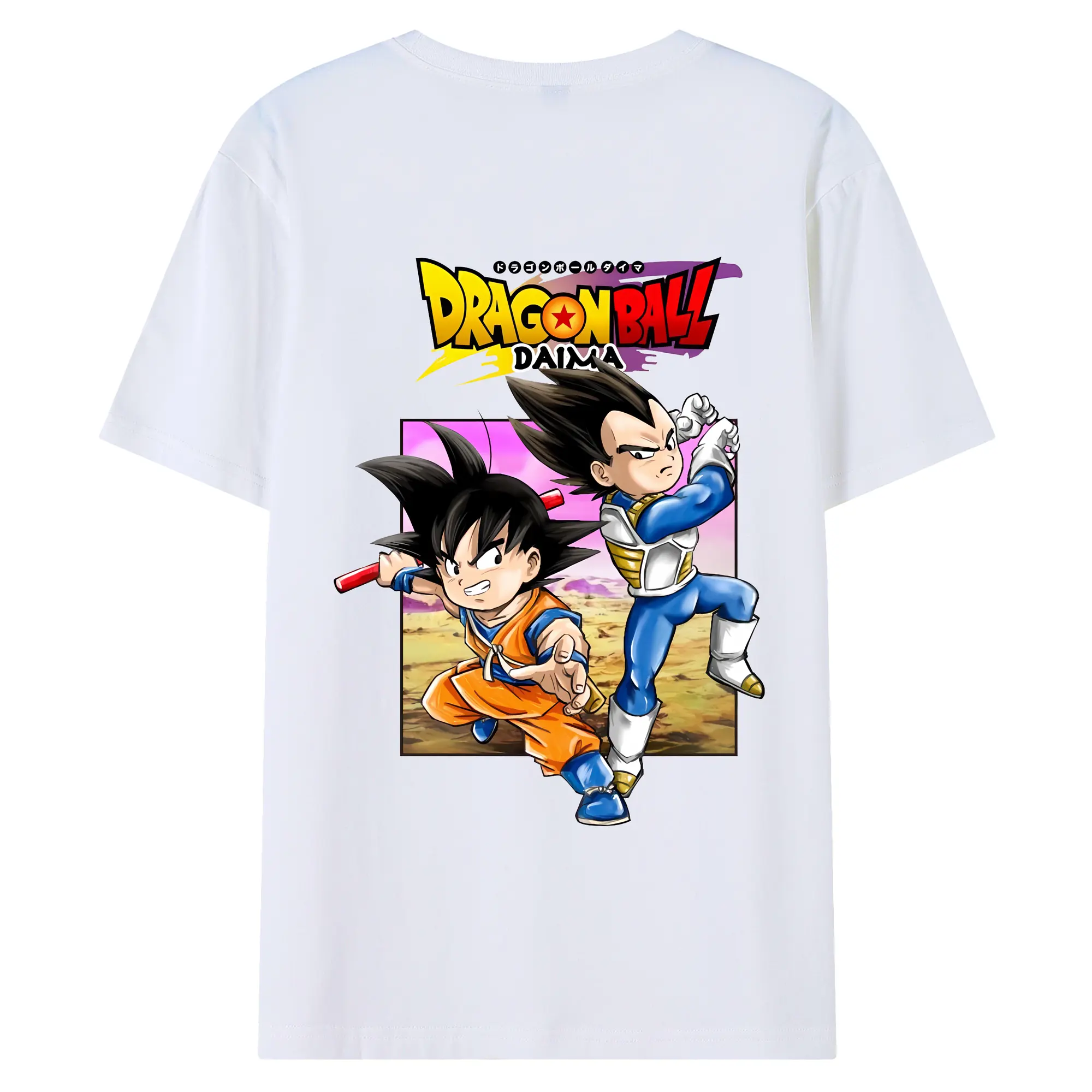 ドラゴンボール グッズ ベジータ - 綿100％ 半袖Tシャツ ・ バックプリント ・ 快適 通気性 ・ 日常使い 散歩 スポーツ用