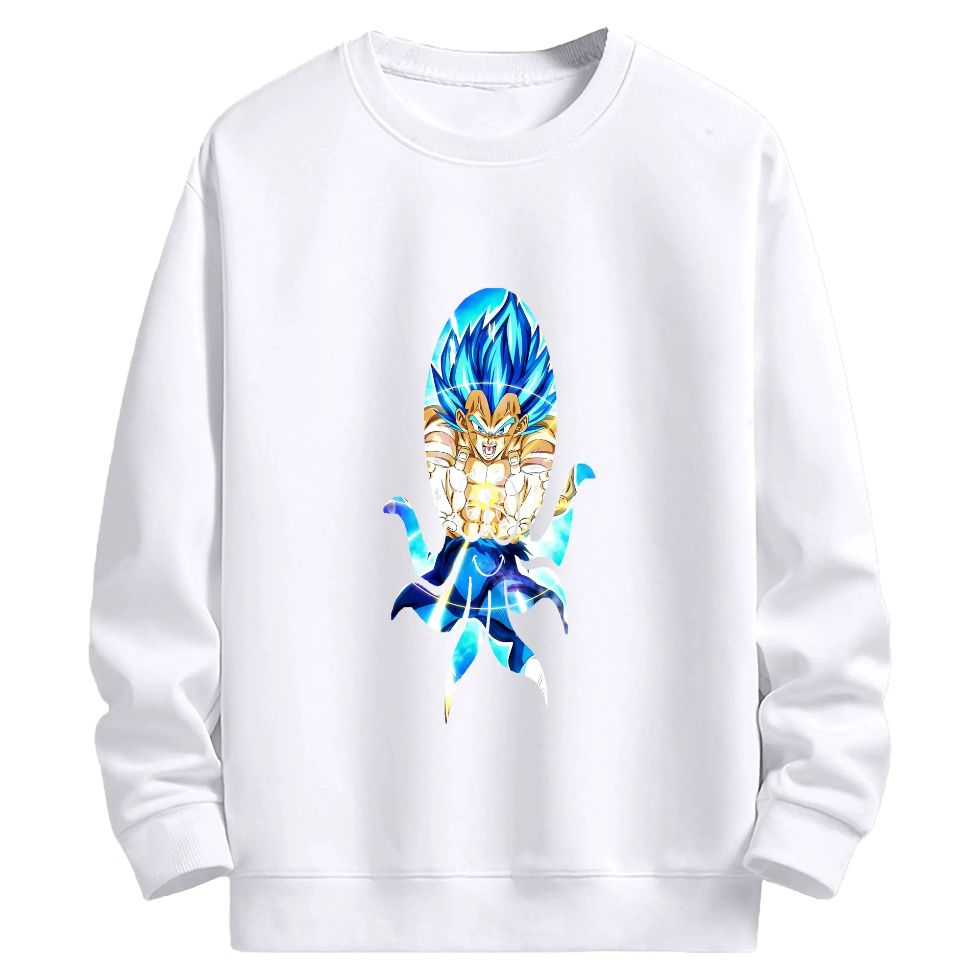 ドラゴンボール グッズ ベジータ - 高品質 クルーネック スウェット ・ コットン59％ ポリエステル41％ ・ ユニセックス 長袖 トレーナー ・ カジュアル デイリー スポーツ 散歩用