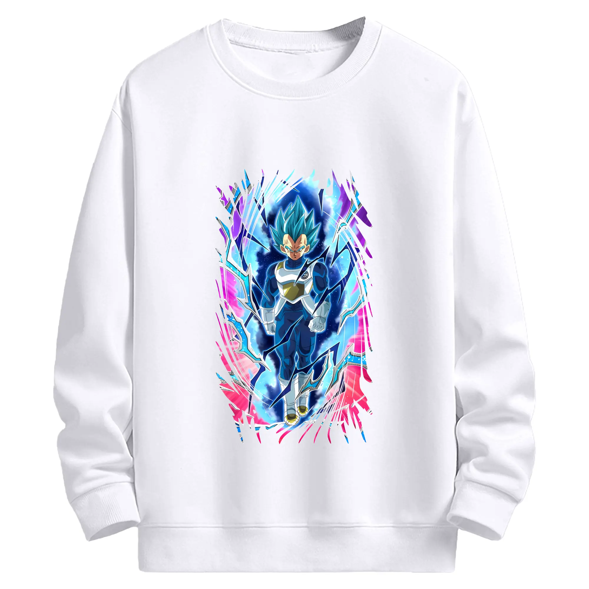 ドラゴンボール グッズ ベジータ - 高品質 クルーネック スウェット ・ コットン59％ ポリエステル41％ ・ ユニセックス 長袖 トレーナー ・ カジュアル デイリー スポーツ 散歩用