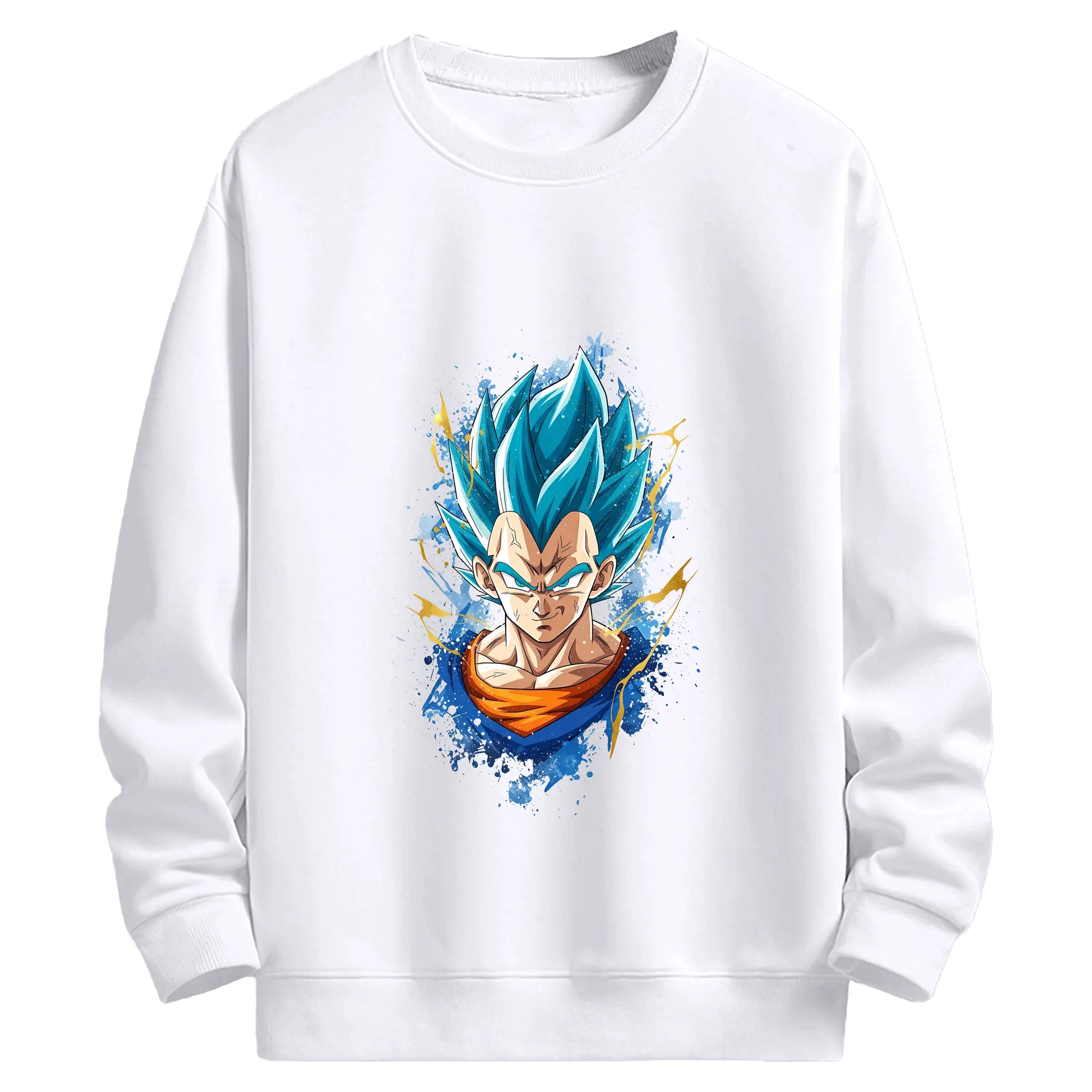 ドラゴンボール グッズ ベジータ - 高品質 クルーネック スウェット ・ コットン59％ ポリエステル41％ ・ ユニセックス 長袖 トレーナー ・ カジュアル デイリー スポーツ 散歩用