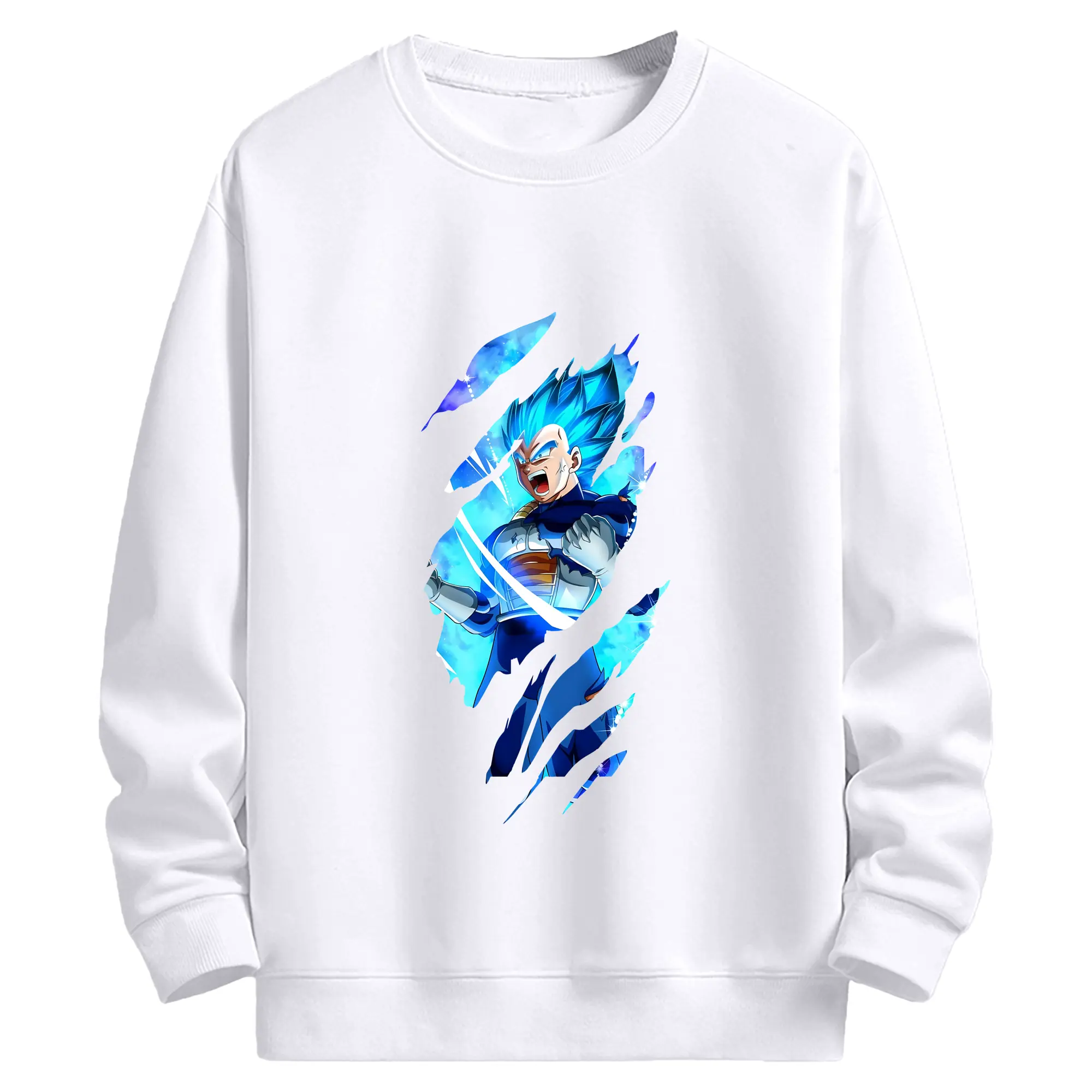ドラゴンボール グッズ ベジータ - 高品質 クルーネック スウェット ・ コットン59％ ポリエステル41％ ・ ユニセックス 長袖 トレーナー ・ カジュアル デイリー スポーツ 散歩用