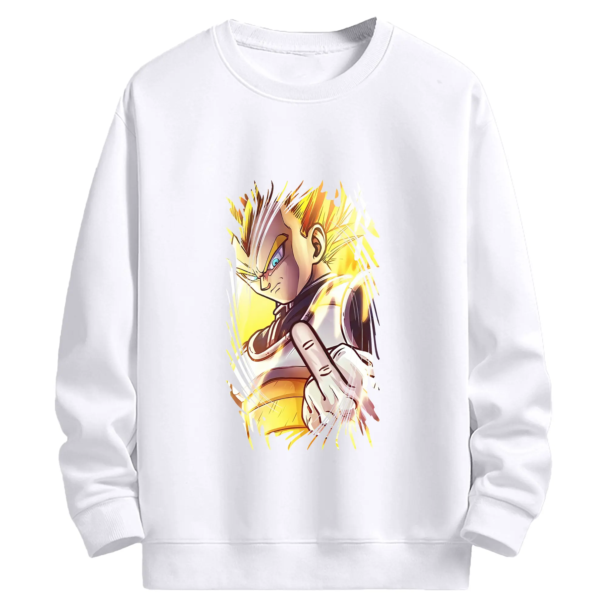 ドラゴンボール グッズ ベジータ - 高品質 クルーネック スウェット ・ コットン59％ ポリエステル41％ ・ ユニセックス 長袖 トレーナー ・ カジュアル デイリー スポーツ 散歩用