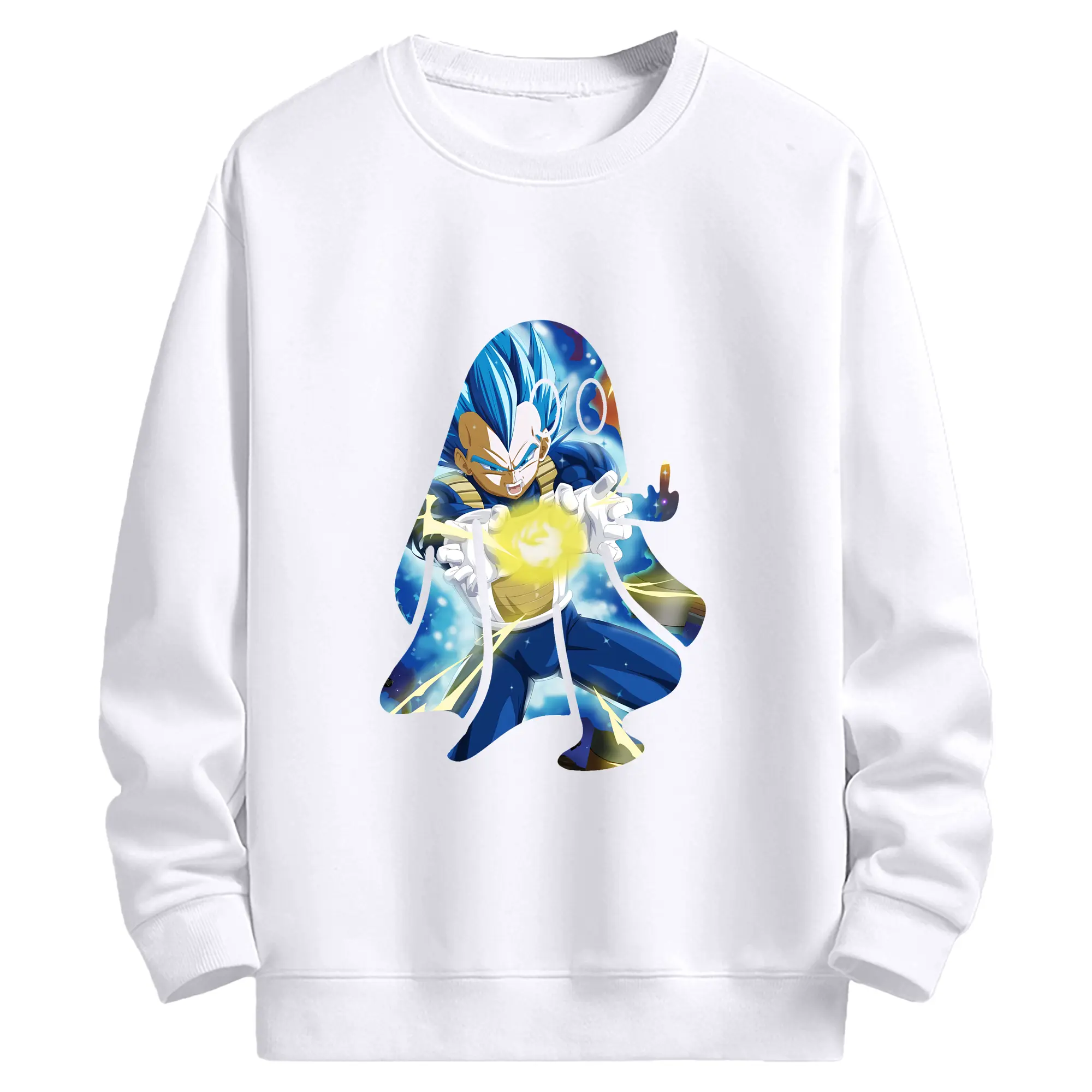 ドラゴンボール グッズ ベジータ - 高品質 クルーネック スウェット ・ コットン59％ ポリエステル41％ ・ ユニセックス 長袖 トレーナー ・ カジュアル デイリー スポーツ 散歩用