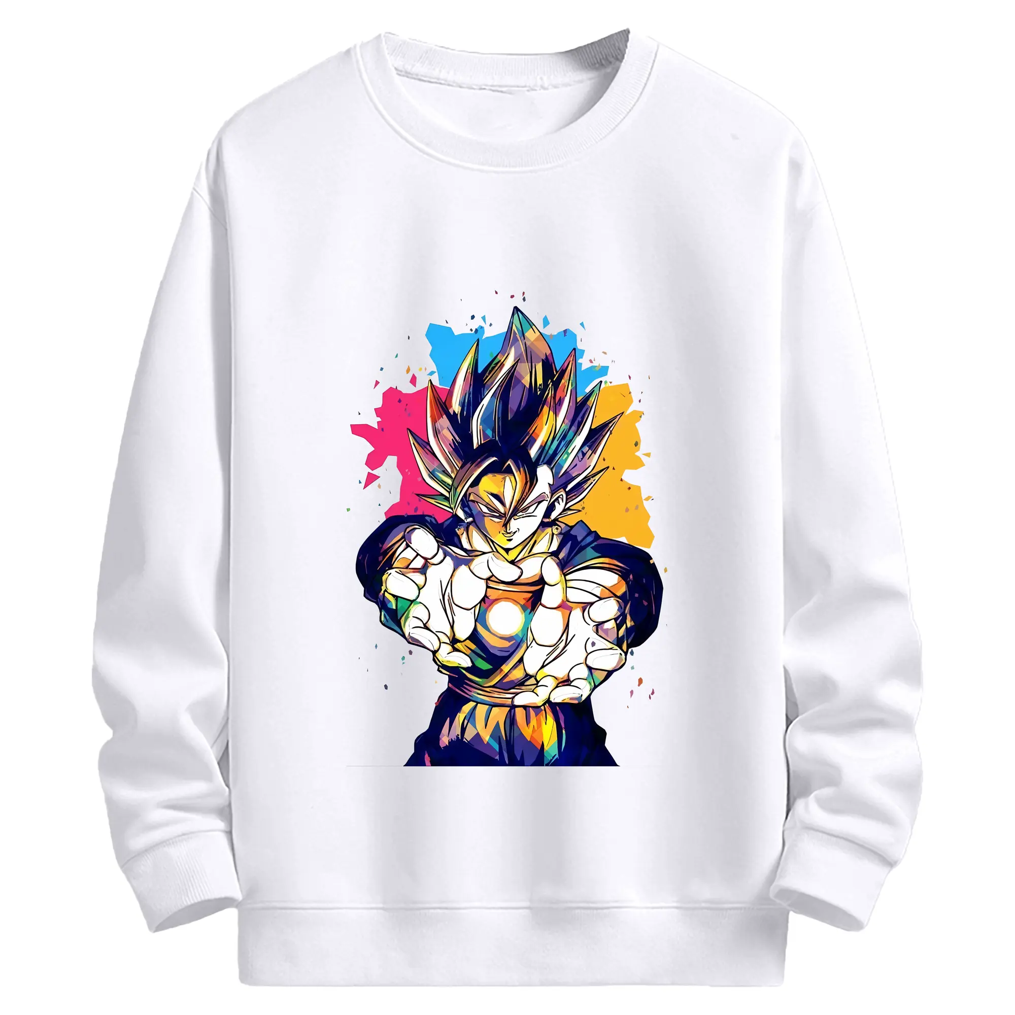 ドラゴンボール グッズ ベジータ - 高品質 クルーネック スウェット ・ コットン59％ ポリエステル41％ ・ ユニセックス 長袖 トレーナー ・ カジュアル デイリー スポーツ 散歩用