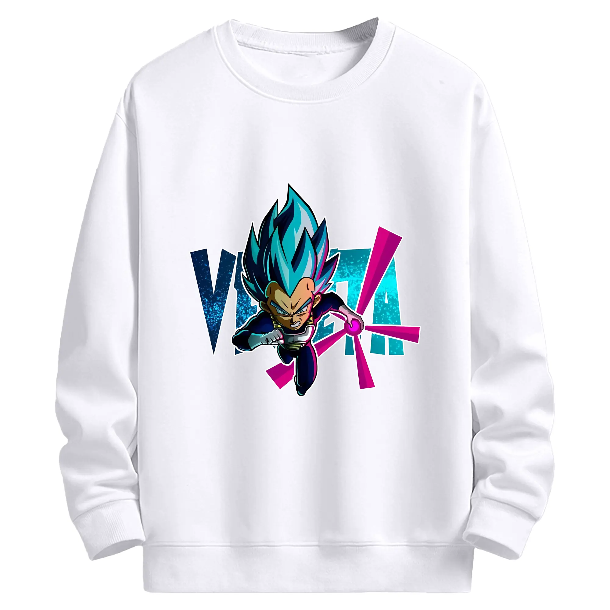 ドラゴンボール グッズ ベジータ - 高品質 クルーネック スウェット ・ コットン59％ ポリエステル41％ ・ ユニセックス 長袖 トレーナー ・ カジュアル デイリー スポーツ 散歩用