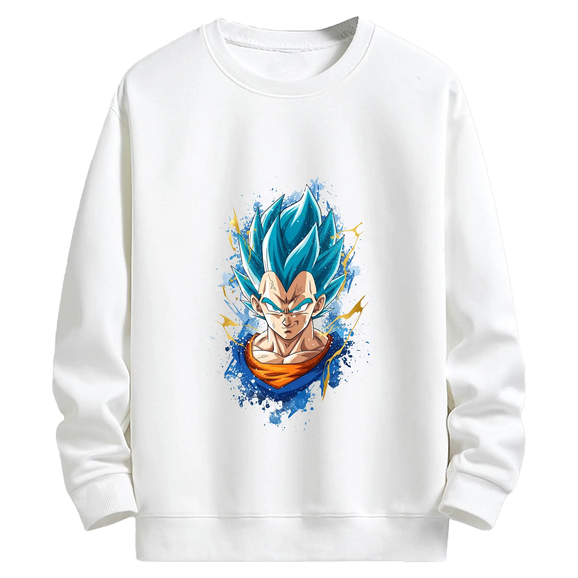 ドラゴンボール グッズ ベジータ - キッズ クルーネックスウェットシャツ ・ フロントプリント ・ 綿80％ ポリエステル20％ ・ 快適 通学 スポーツ 日常使い お散歩用