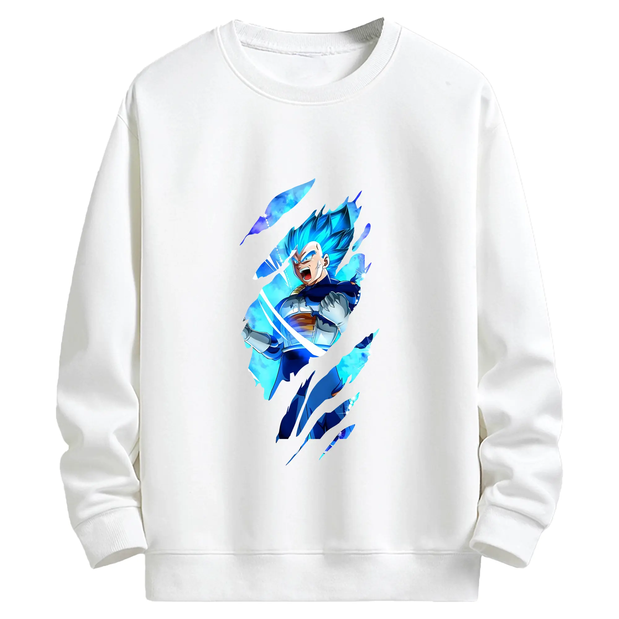 ドラゴンボール グッズ ベジータ - キッズ クルーネックスウェットシャツ ・ フロントプリント ・ 綿80％ ポリエステル20％ ・ 快適 通学 スポーツ 日常使い お散歩用