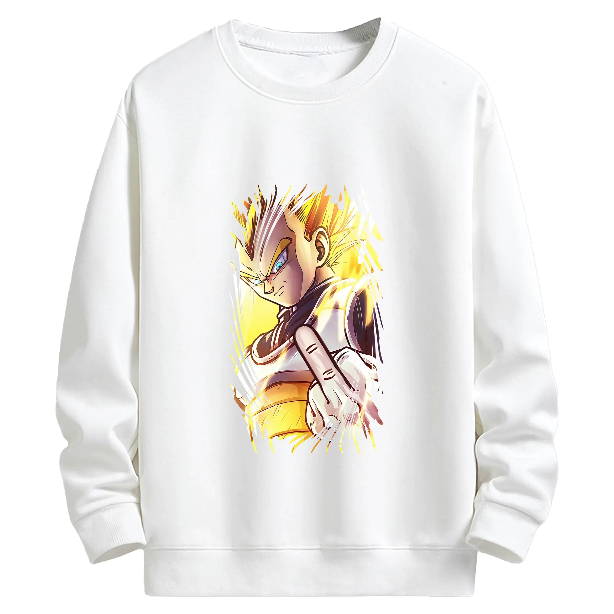 ドラゴンボール グッズ ベジータ - キッズ クルーネックスウェットシャツ ・ フロントプリント ・ 綿80％ ポリエステル20％ ・ 快適 通学 スポーツ 日常使い お散歩用