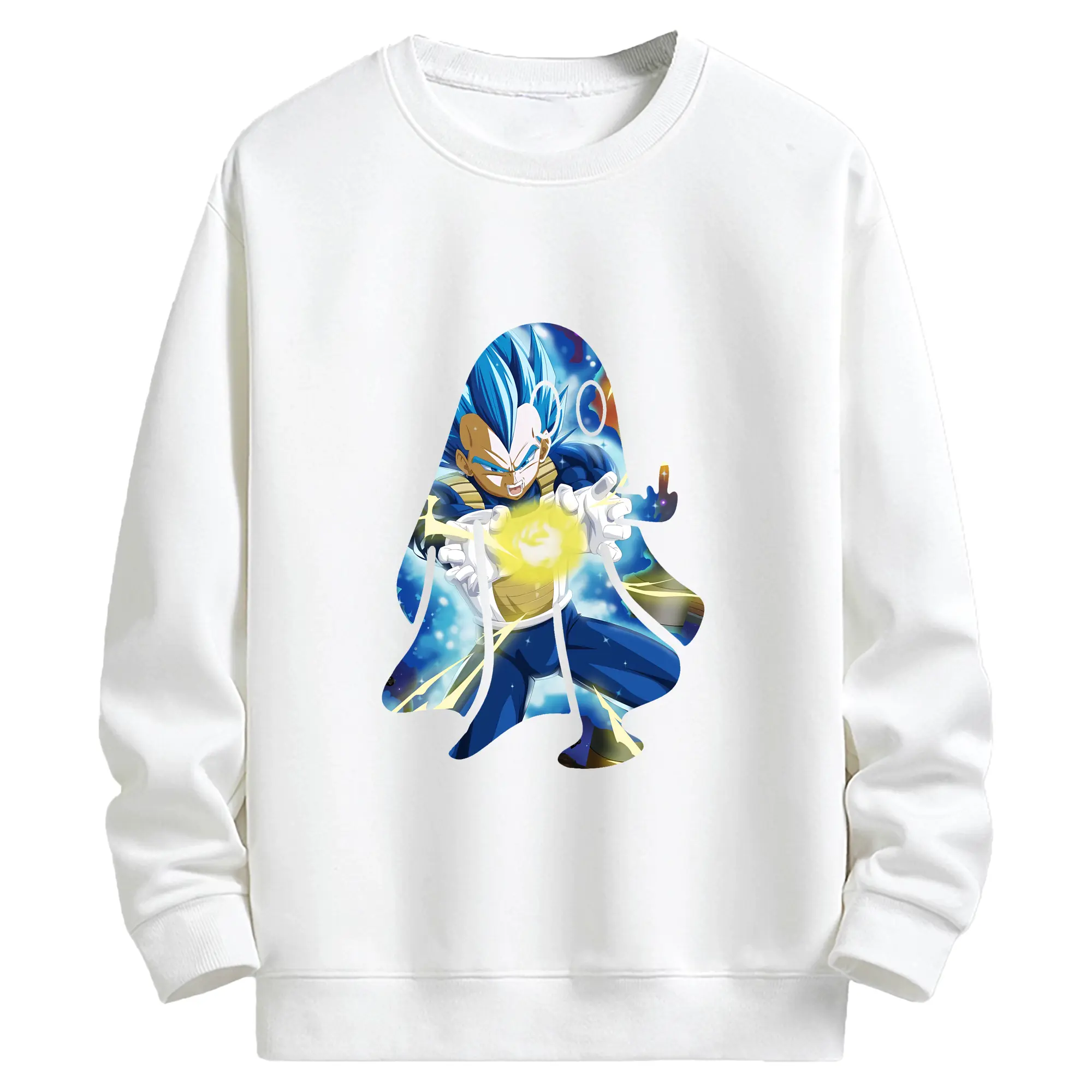 ドラゴンボール グッズ ベジータ - キッズ クルーネックスウェットシャツ ・ フロントプリント ・ 綿80％ ポリエステル20％ ・ 快適 通学 スポーツ 日常使い お散歩用