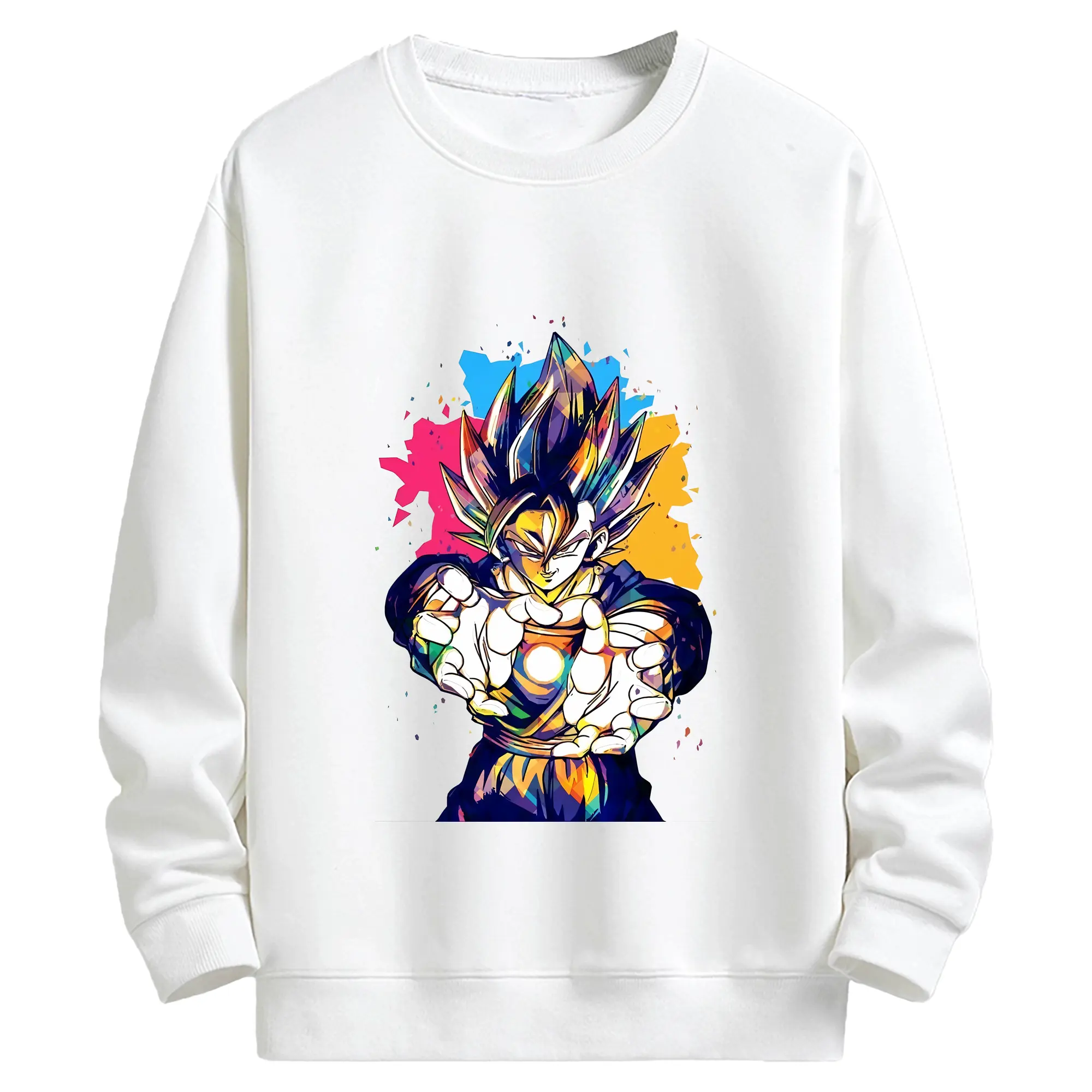 ドラゴンボール グッズ ベジータ - キッズ クルーネックスウェットシャツ ・ フロントプリント ・ 綿80％ ポリエステル20％ ・ 快適 通学 スポーツ 日常使い お散歩用