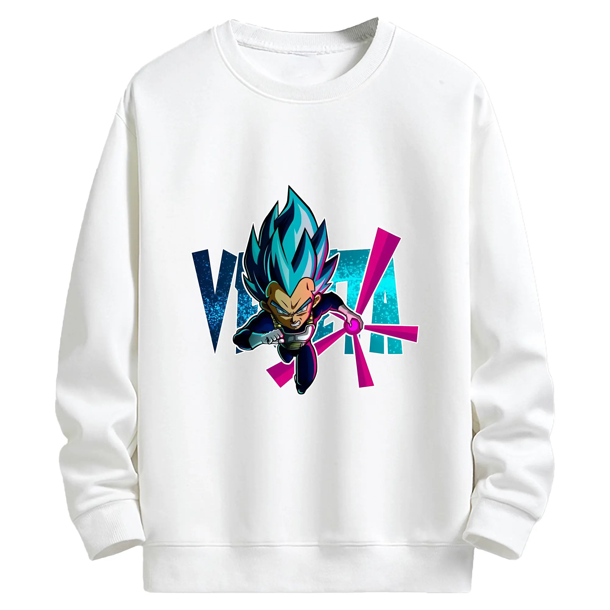 ドラゴンボール グッズ ベジータ - キッズ クルーネックスウェットシャツ ・ フロントプリント ・ 綿80％ ポリエステル20％ ・ 快適 通学 スポーツ 日常使い お散歩用
