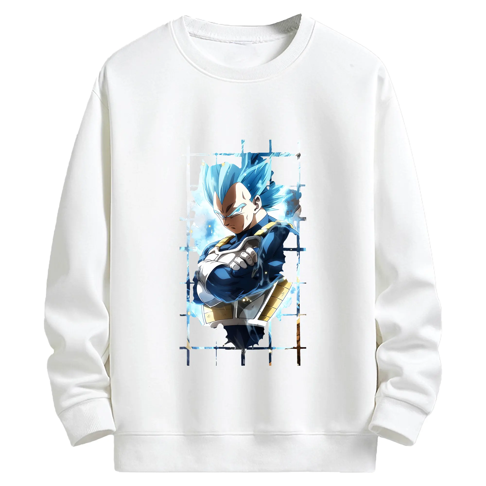 ドラゴンボール グッズ ベジータ - キッズ クルーネックスウェットシャツ ・ フロントプリント ・ 綿80％ ポリエステル20％ ・ 快適 通学 スポーツ 日常使い お散歩用