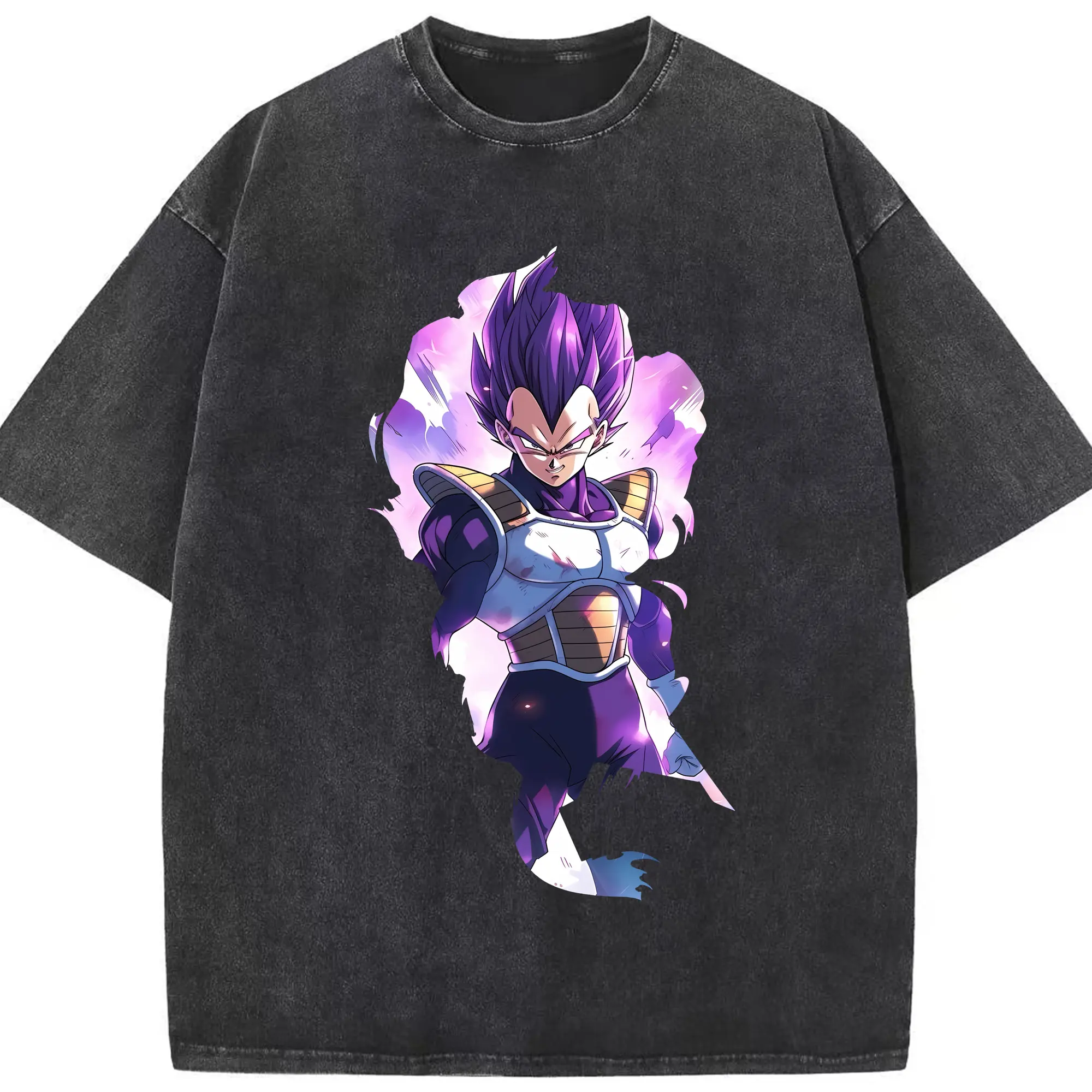 ドラゴンボール グッズ ベジータ - 綿100％ ヴィンテージ風 半袖Tシャツ ・ フロントプリント ・ 柔らか肌触り ・ 通気性 快適 ・ スポーツ カジュアル 外出用
