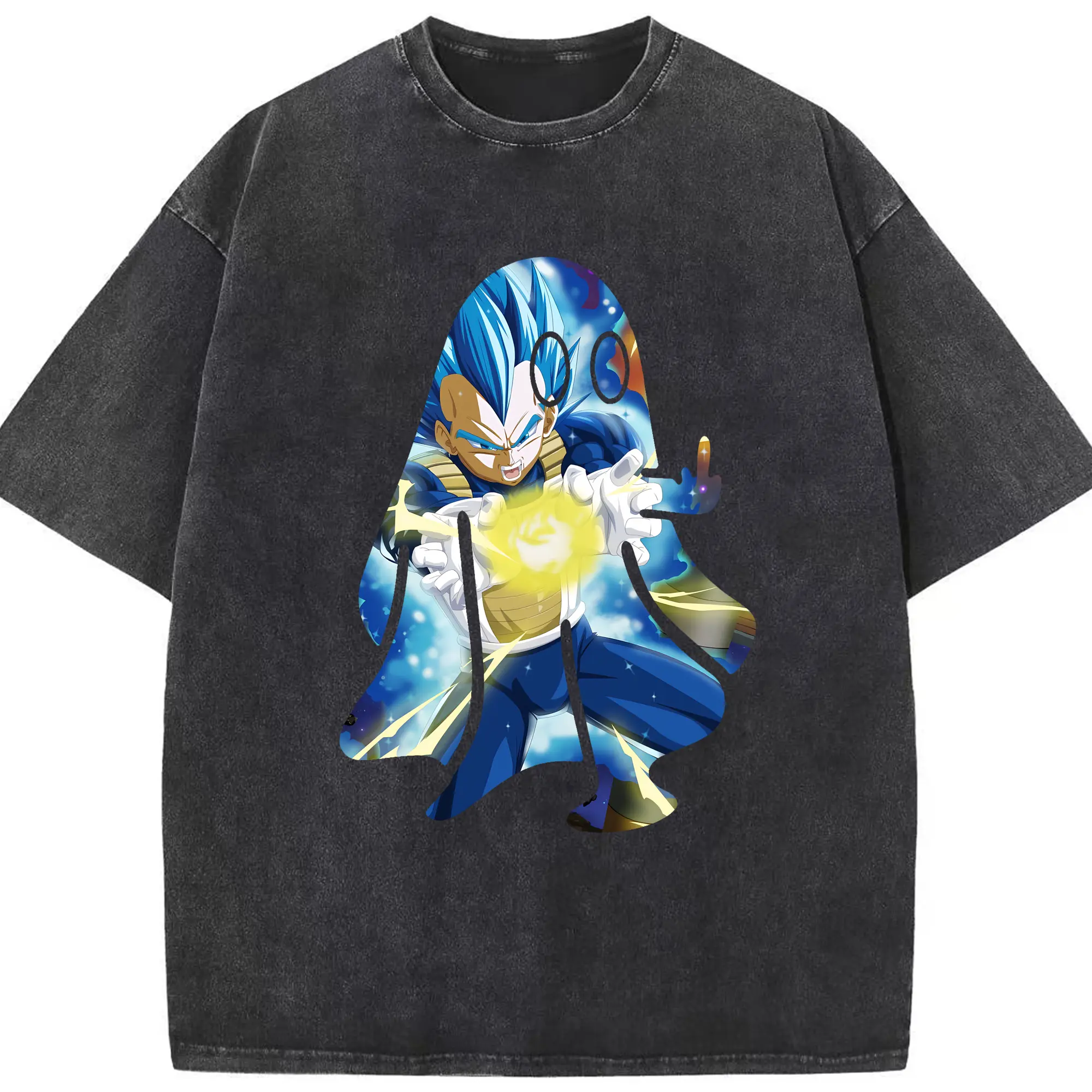 ドラゴンボール グッズ ベジータ - 綿100％ ヴィンテージ風 半袖Tシャツ ・ フロントプリント ・ 柔らか肌触り ・ 通気性 快適 ・ スポーツ カジュアル 外出用