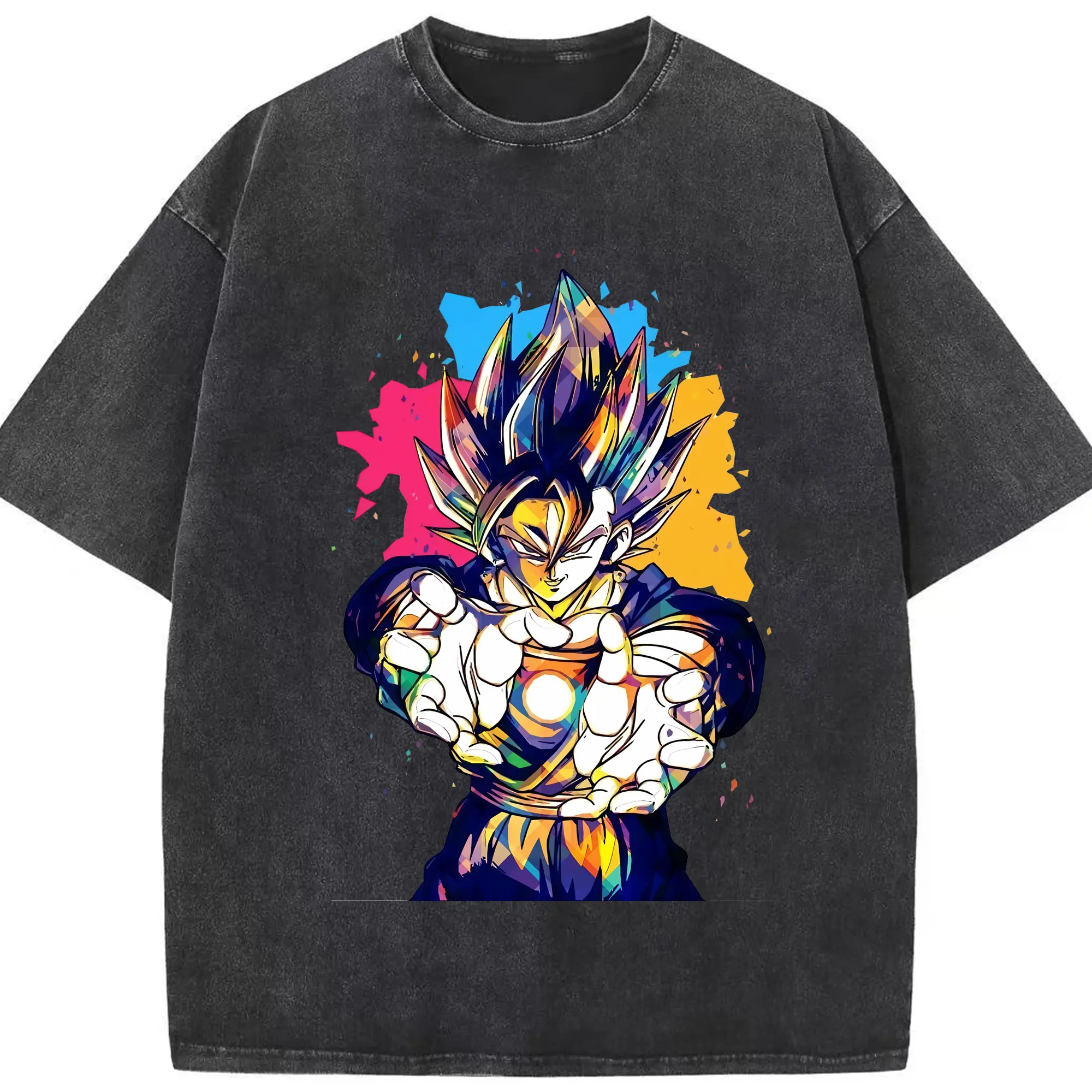 ドラゴンボール グッズ ベジータ - 綿100％ ヴィンテージ風 半袖Tシャツ ・ フロントプリント ・ 柔らか肌触り ・ 通気性 快適 ・ スポーツ カジュアル 外出用
