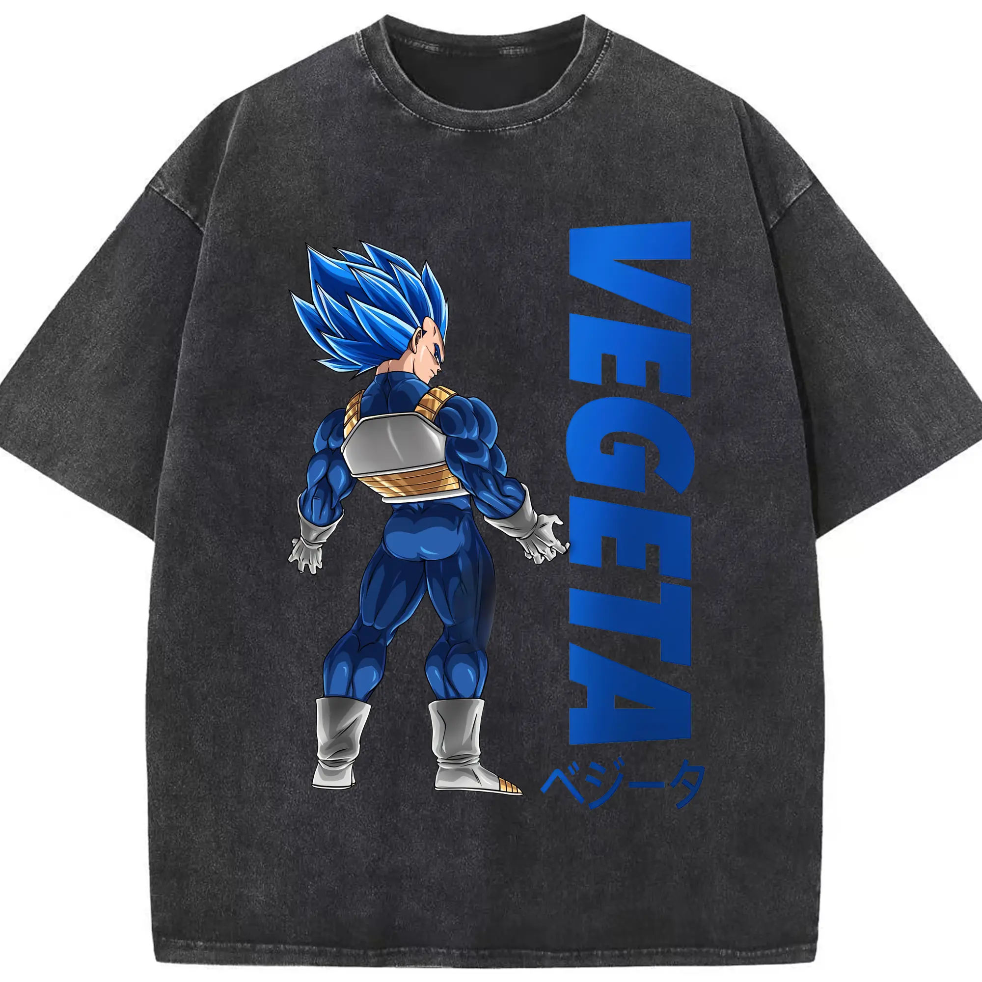 ドラゴンボール グッズ ベジータ - 綿100％ ヴィンテージ風 半袖Tシャツ ・ フロントプリント ・ 柔らか肌触り ・ 通気性 快適 ・ スポーツ カジュアル 外出用