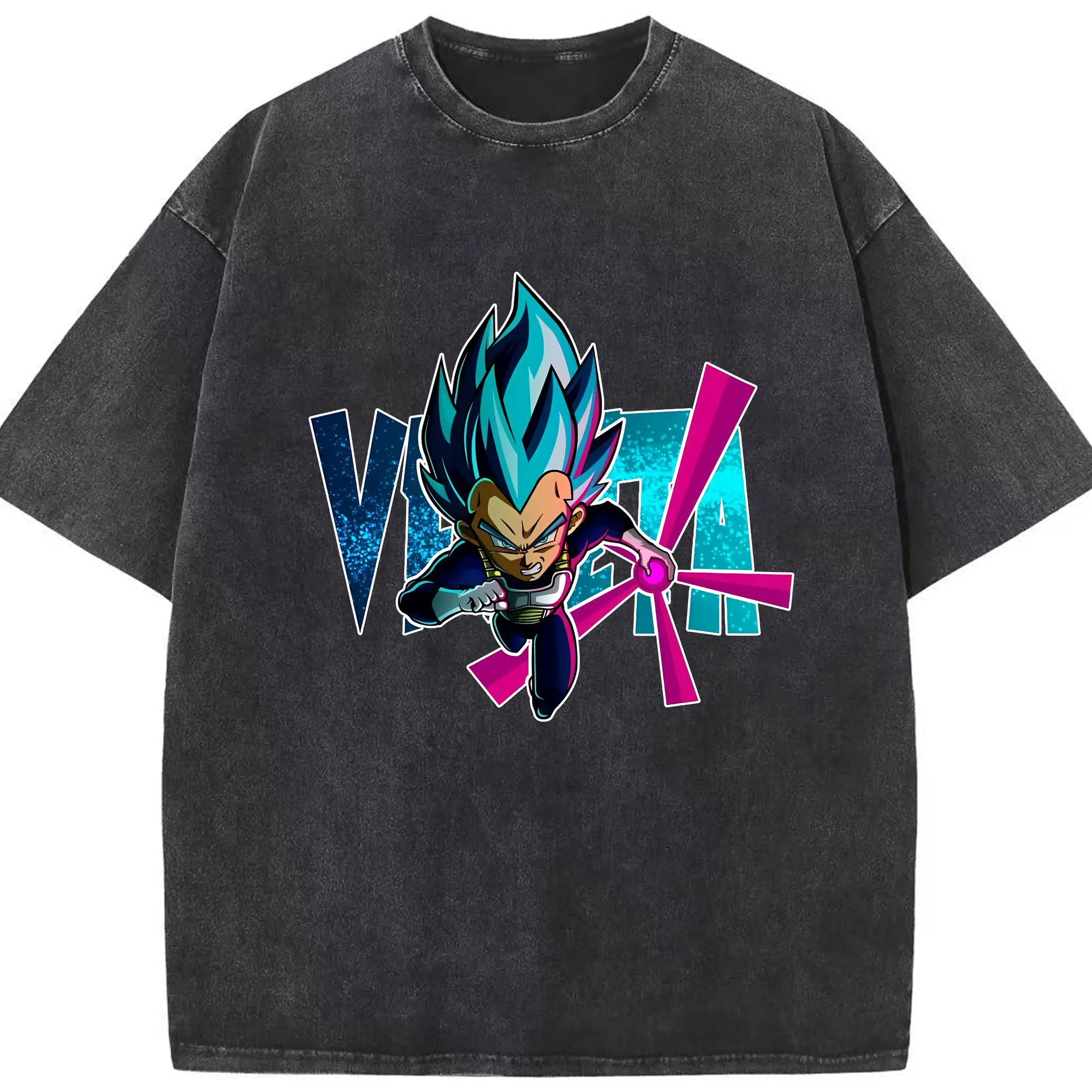 ドラゴンボール グッズ ベジータ - 綿100％ ヴィンテージ風 半袖Tシャツ ・ フロントプリント ・ 柔らか肌触り ・ 通気性 快適 ・ スポーツ カジュアル 外出用